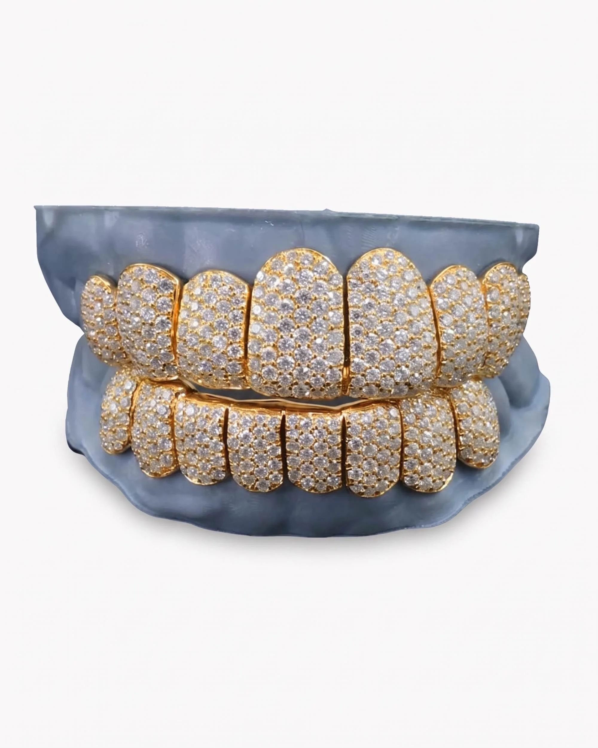 Rose Gold Perm Cut Custom Diamond Grillz 14K Gold - custom piece (view 7 of 9)