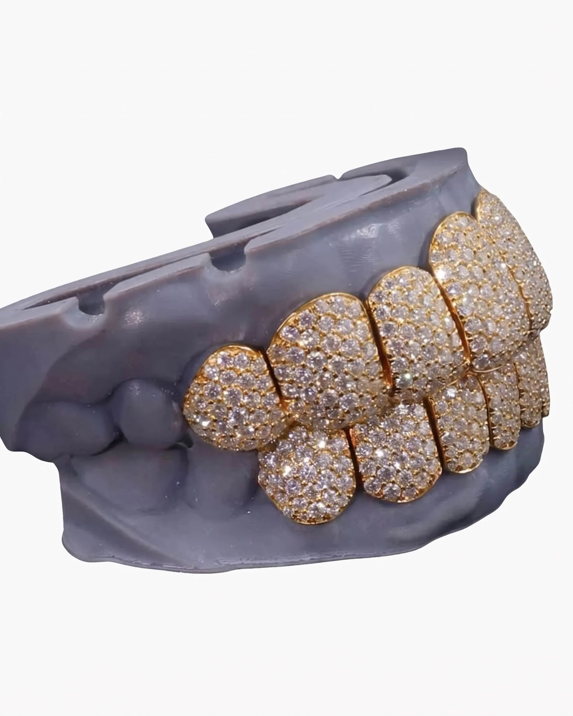 Rose Gold Perm Cut Custom Diamond Grillz 14K Gold - custom piece (view 9 of 9)