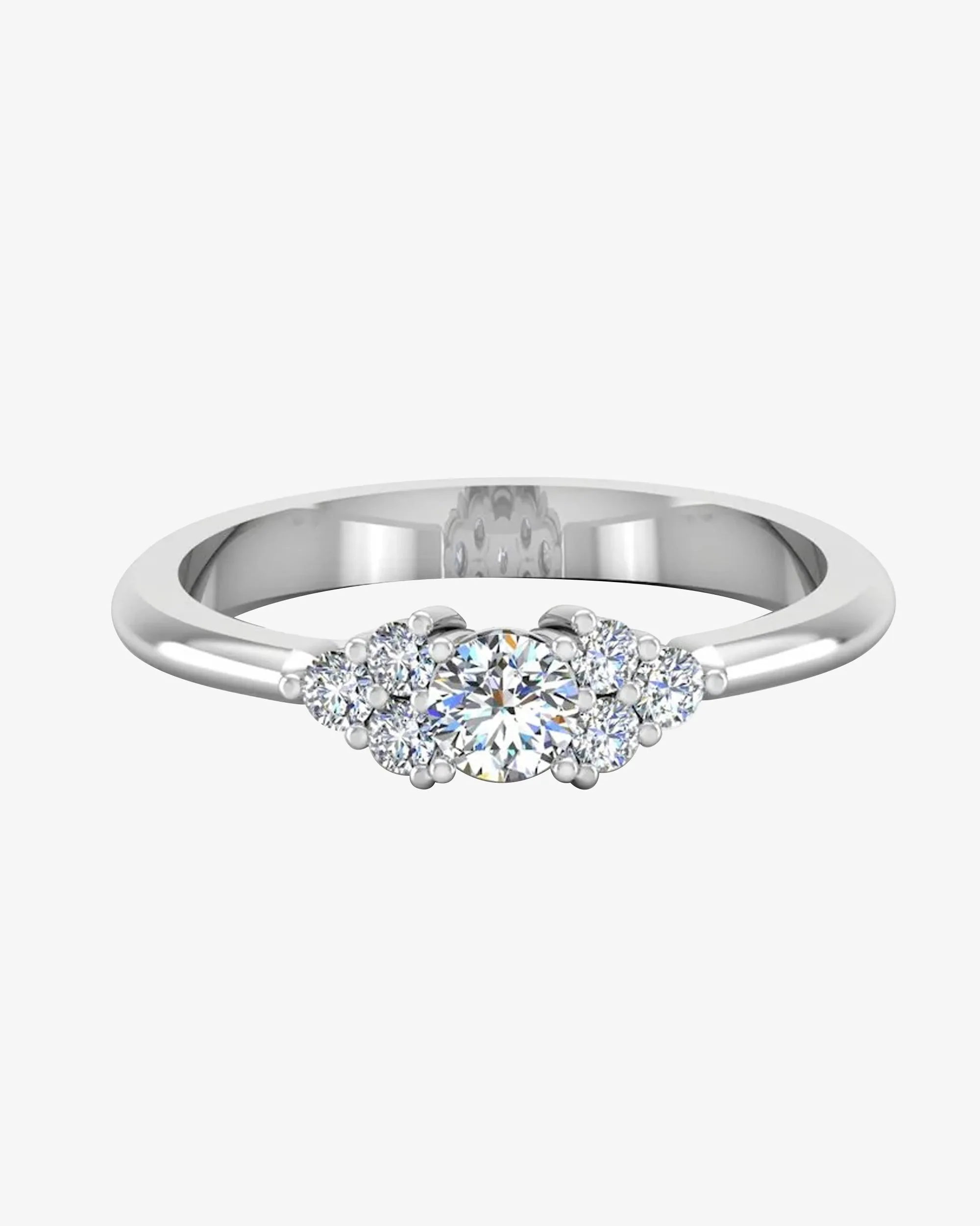 Round Cut Petite Moissanite Engagement Ring - in 14k gold (view 2 of 8)