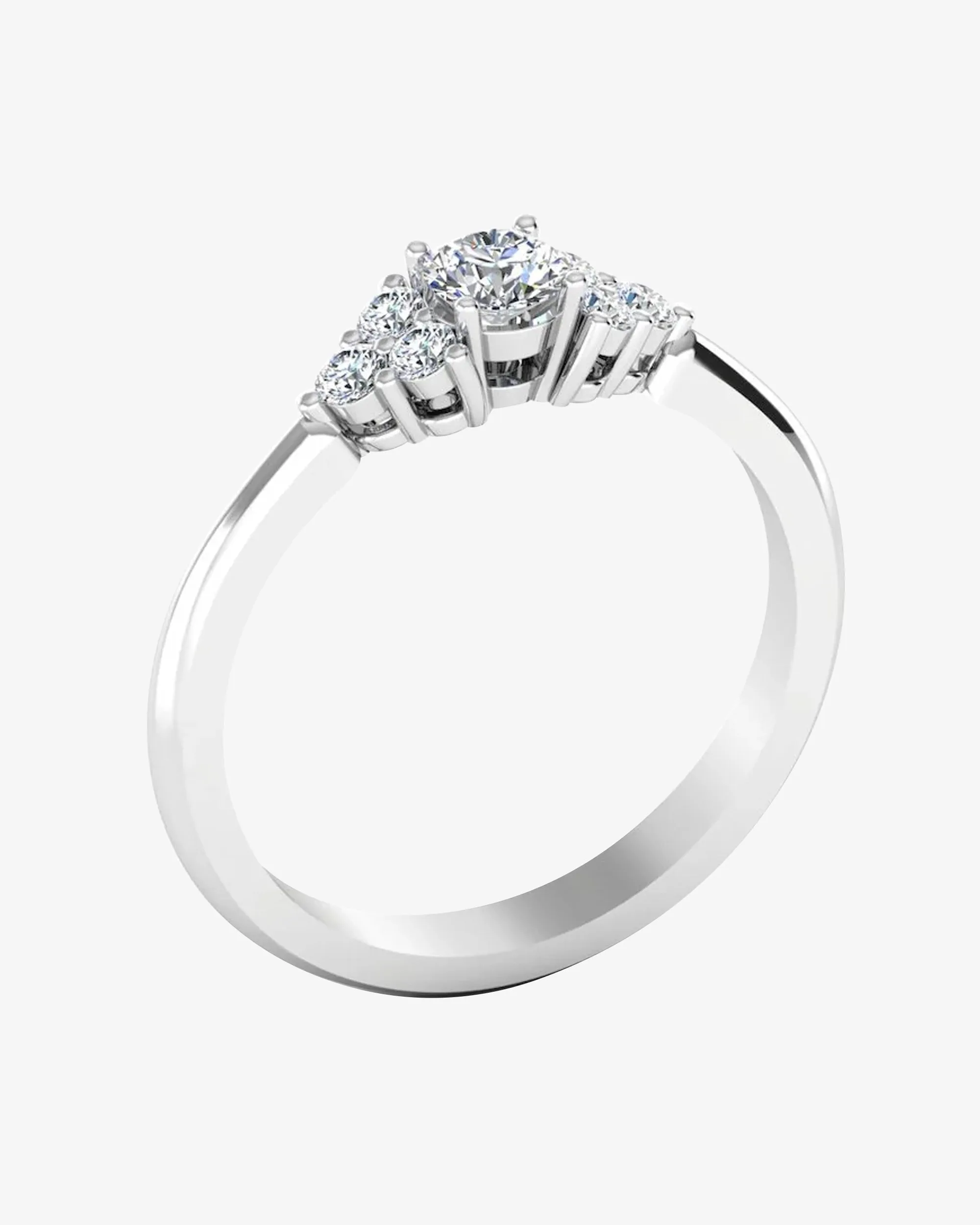 Round Cut Petite Moissanite Engagement Ring - in 14k gold (view 3 of 8)