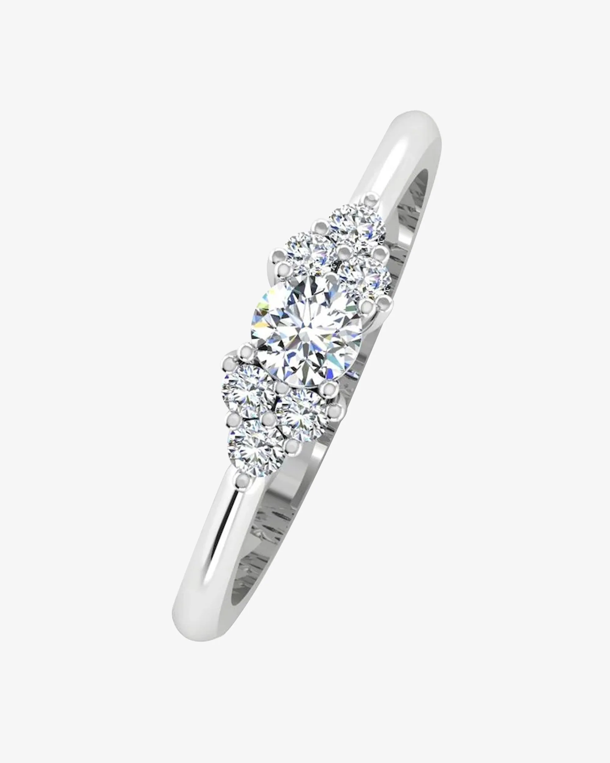 Round Cut Petite Moissanite Engagement Ring - in 14k gold (view 4 of 8)