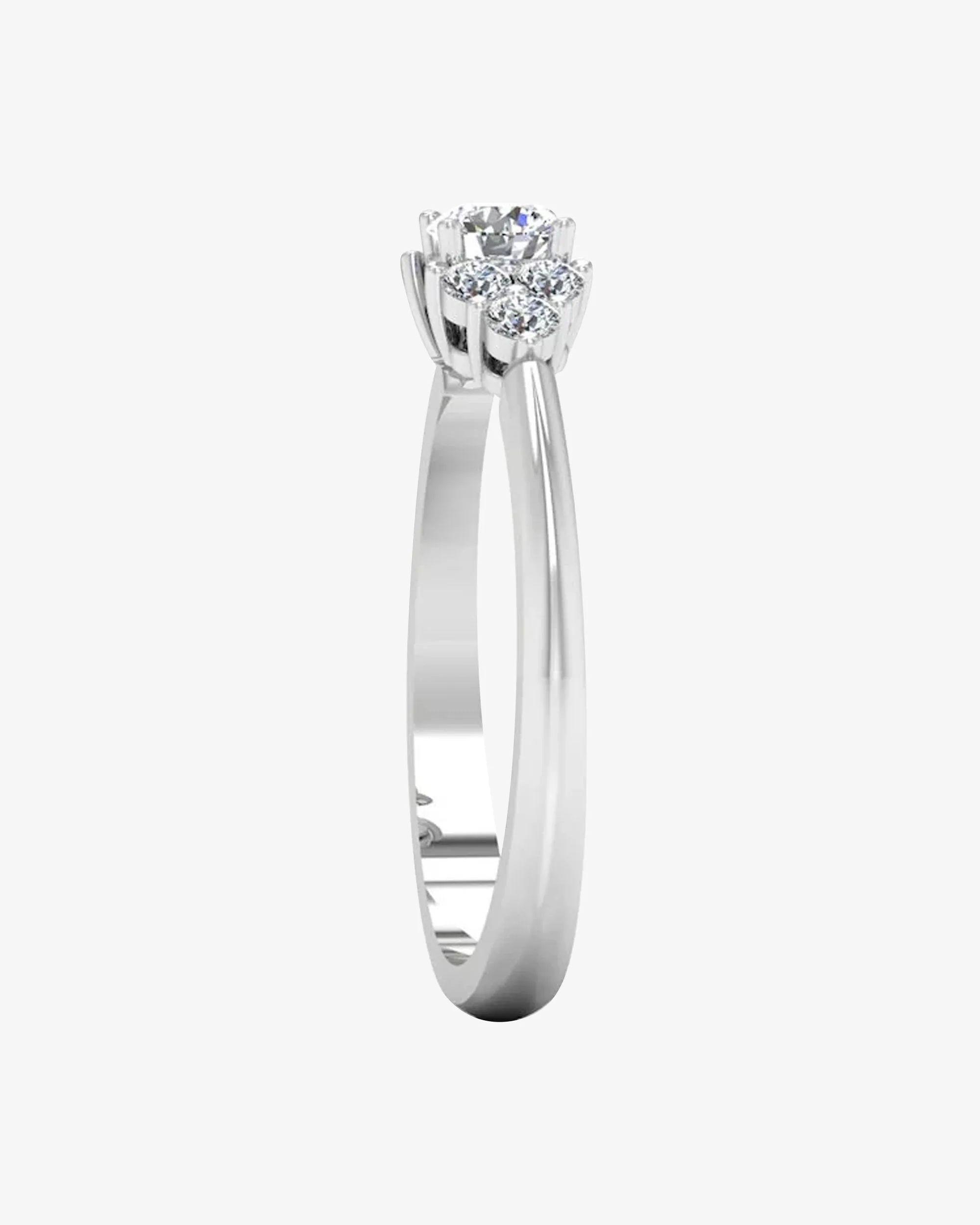 Round Cut Petite Moissanite Engagement Ring - in 14k gold (view 5 of 8)