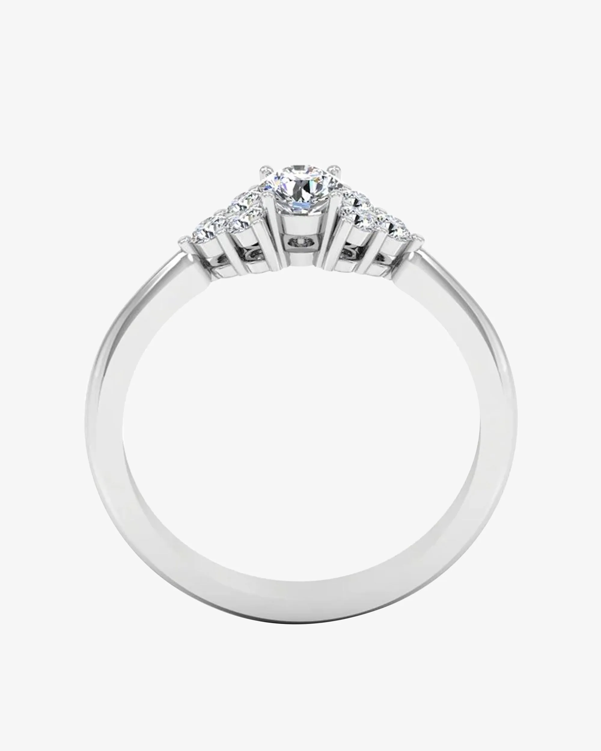Round Cut Petite Moissanite Engagement Ring - in 14k gold (view 6 of 8)