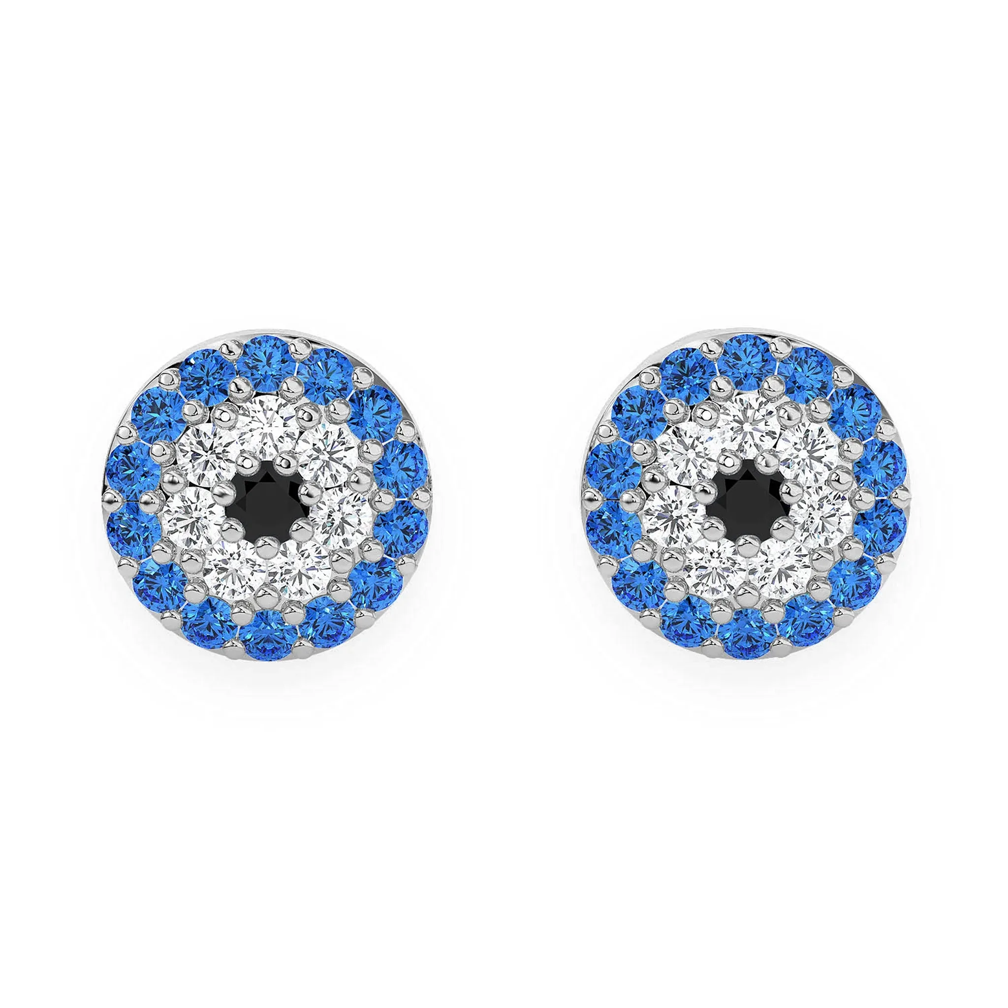 Round Evil Eye Diamond Studs - earrings in yellow gold (view 3 of 6)