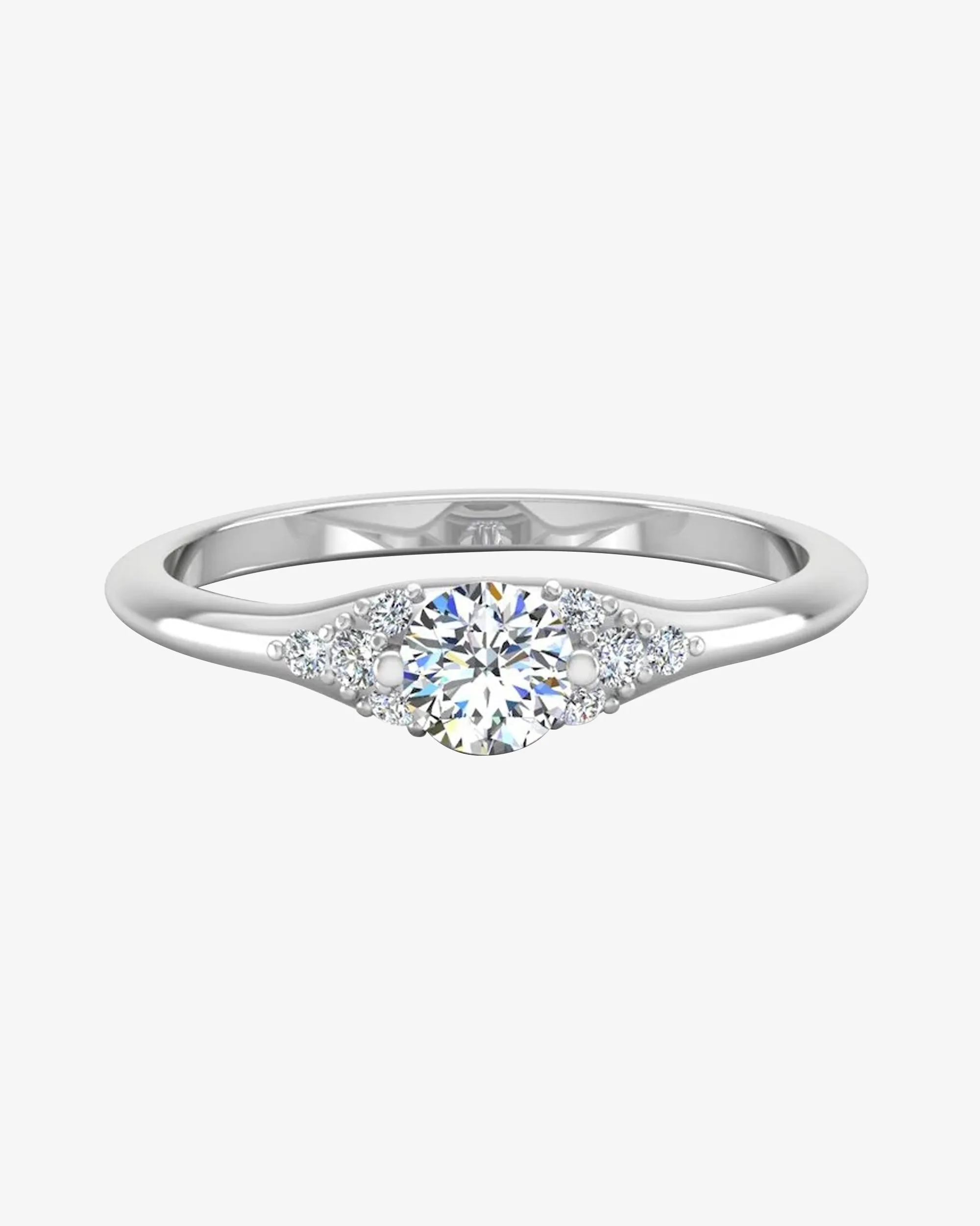 Round Moissanite Engagement Ring - in 14k gold (view 2 of 7)
