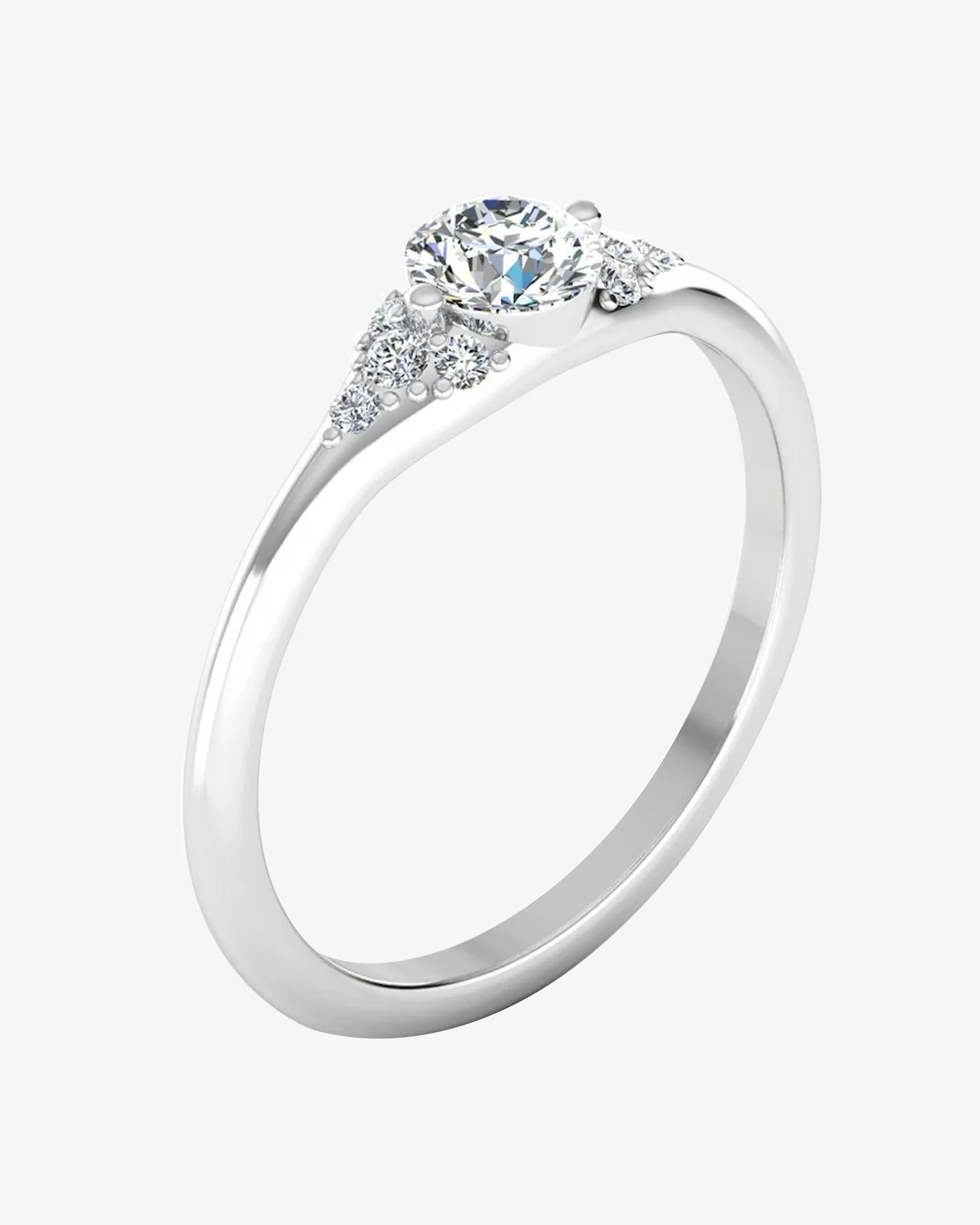 Round Moissanite Engagement Ring - in 14k gold (view 3 of 7)
