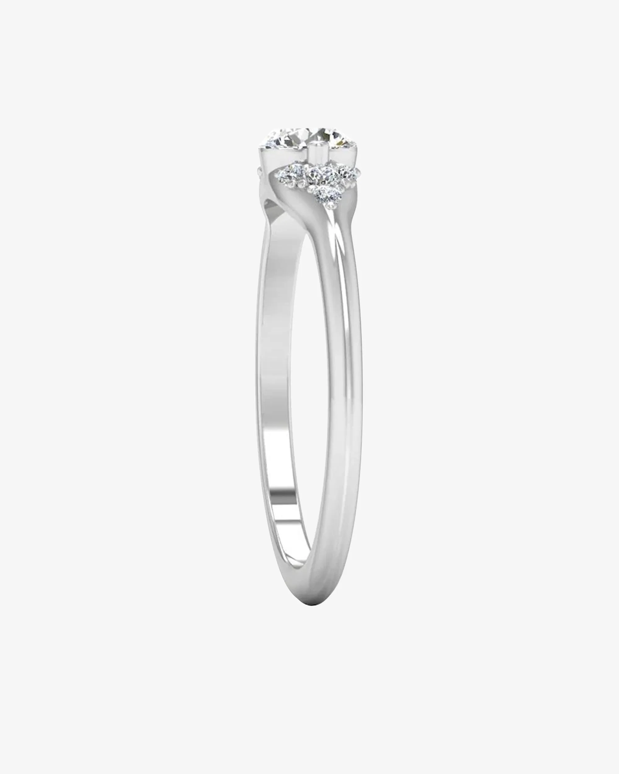 Round Moissanite Engagement Ring - in 14k gold (view 4 of 7)