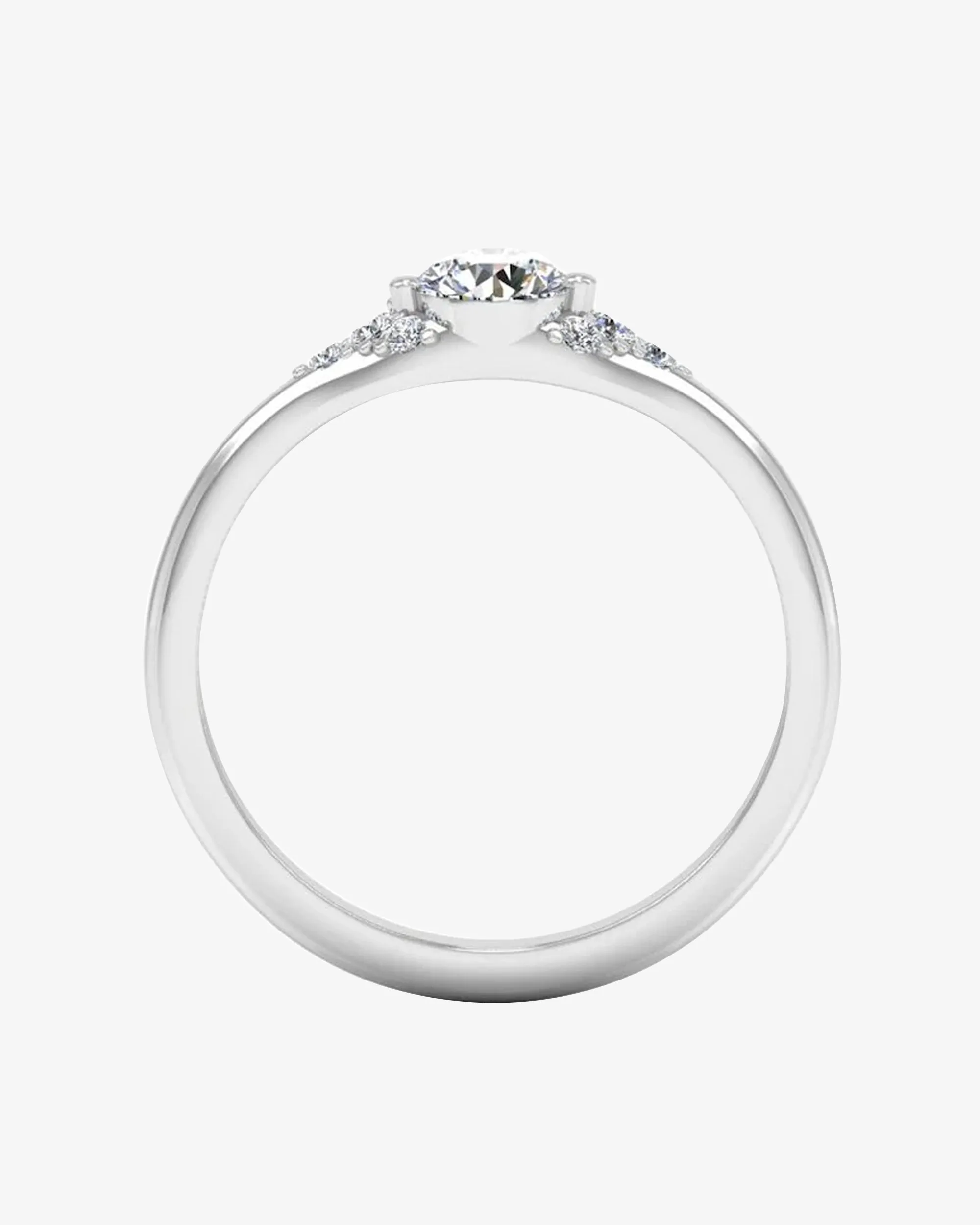 Round Moissanite Engagement Ring - in 14k gold (view 5 of 7)