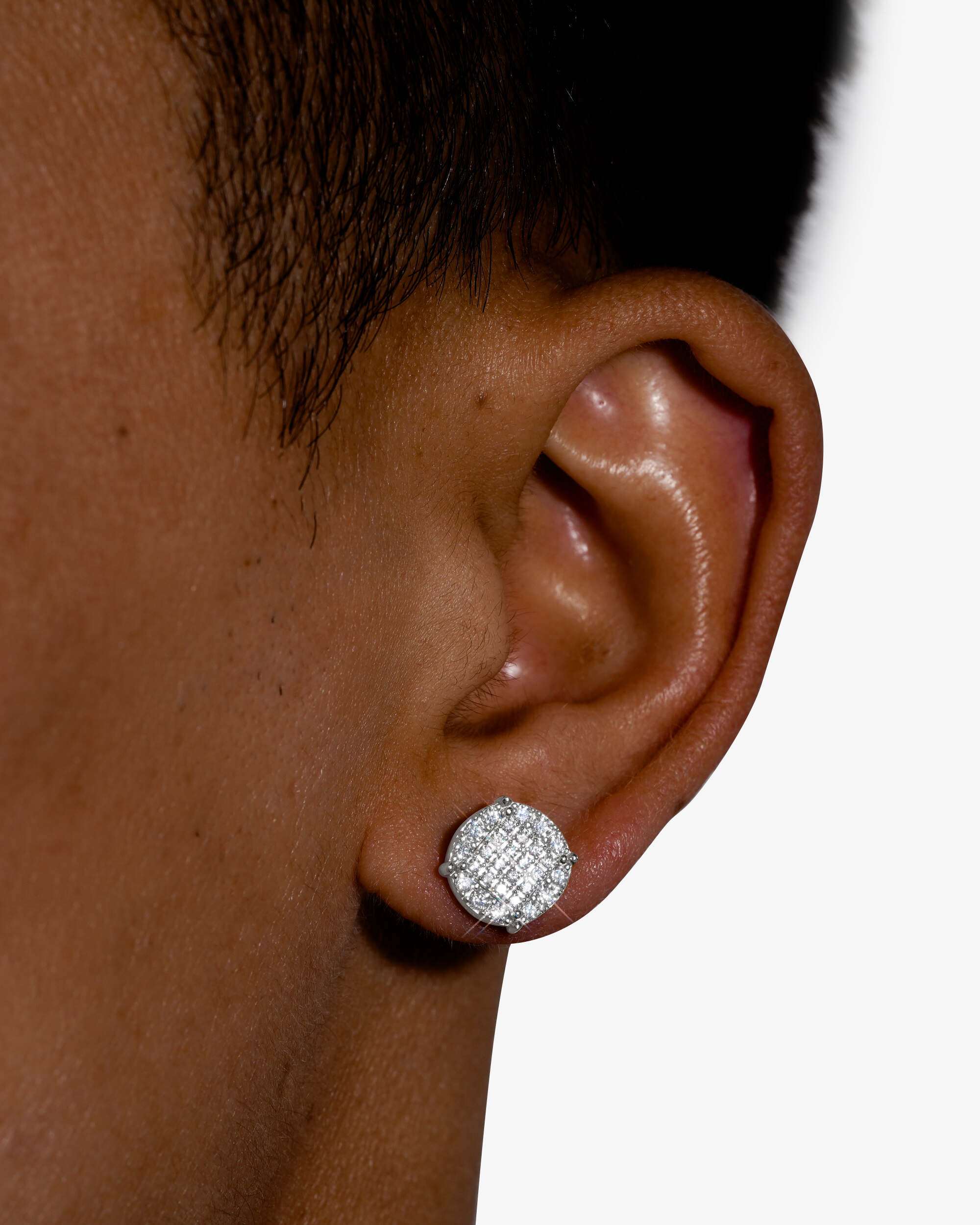 Round Prong Moissanite Earrings 14K Gold (view 2 of 4)