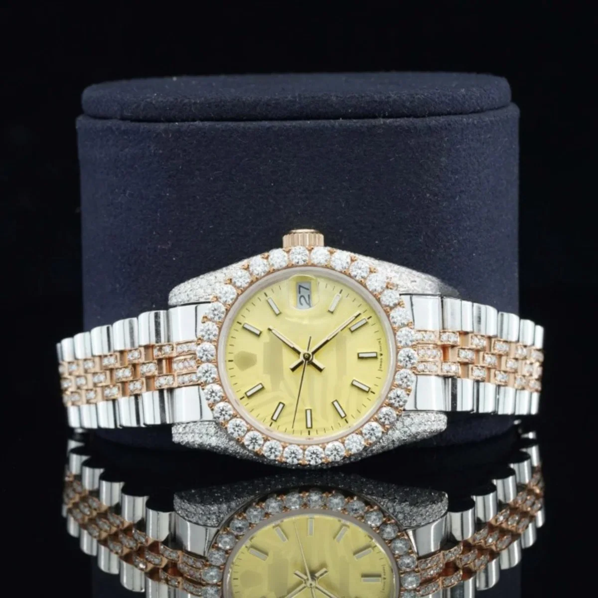 Royal Moissanite Watch Iced Out Automatic Movement For Men (view 3 of 7)