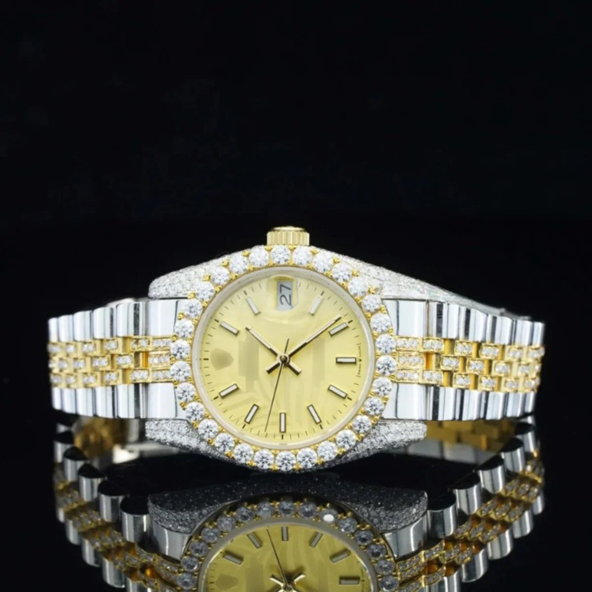 Royal Moissanite Watch Iced Out Automatic Movement For Men (view 4 of 7)