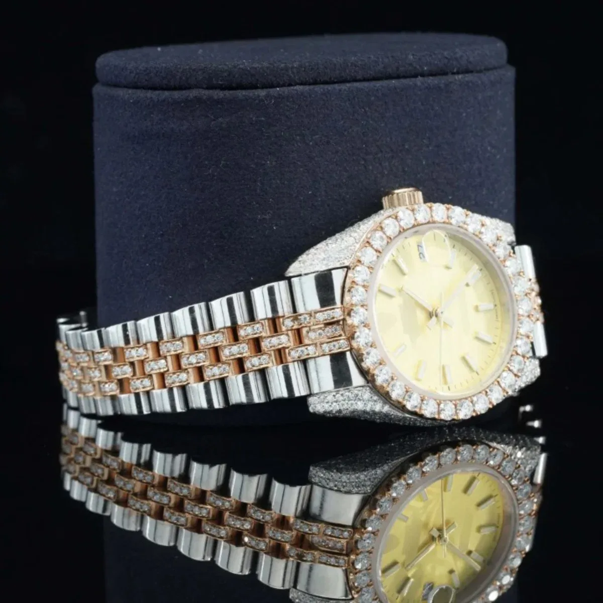 Royal Moissanite Watch Iced Out Automatic Movement For Men (view 5 of 7)