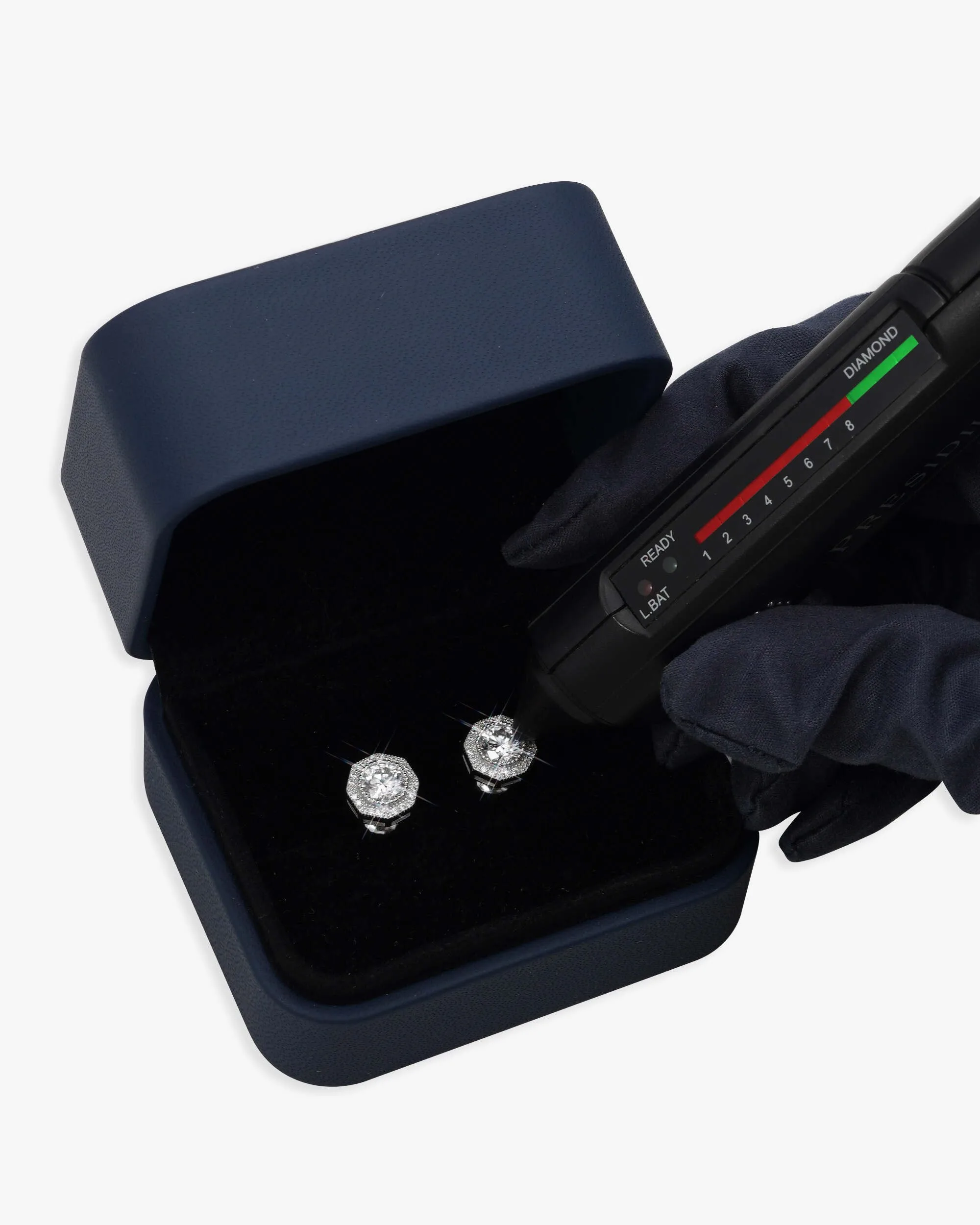 10MM Moissanite Halo Stud Earrings 14K Gold (view 3 of 4)