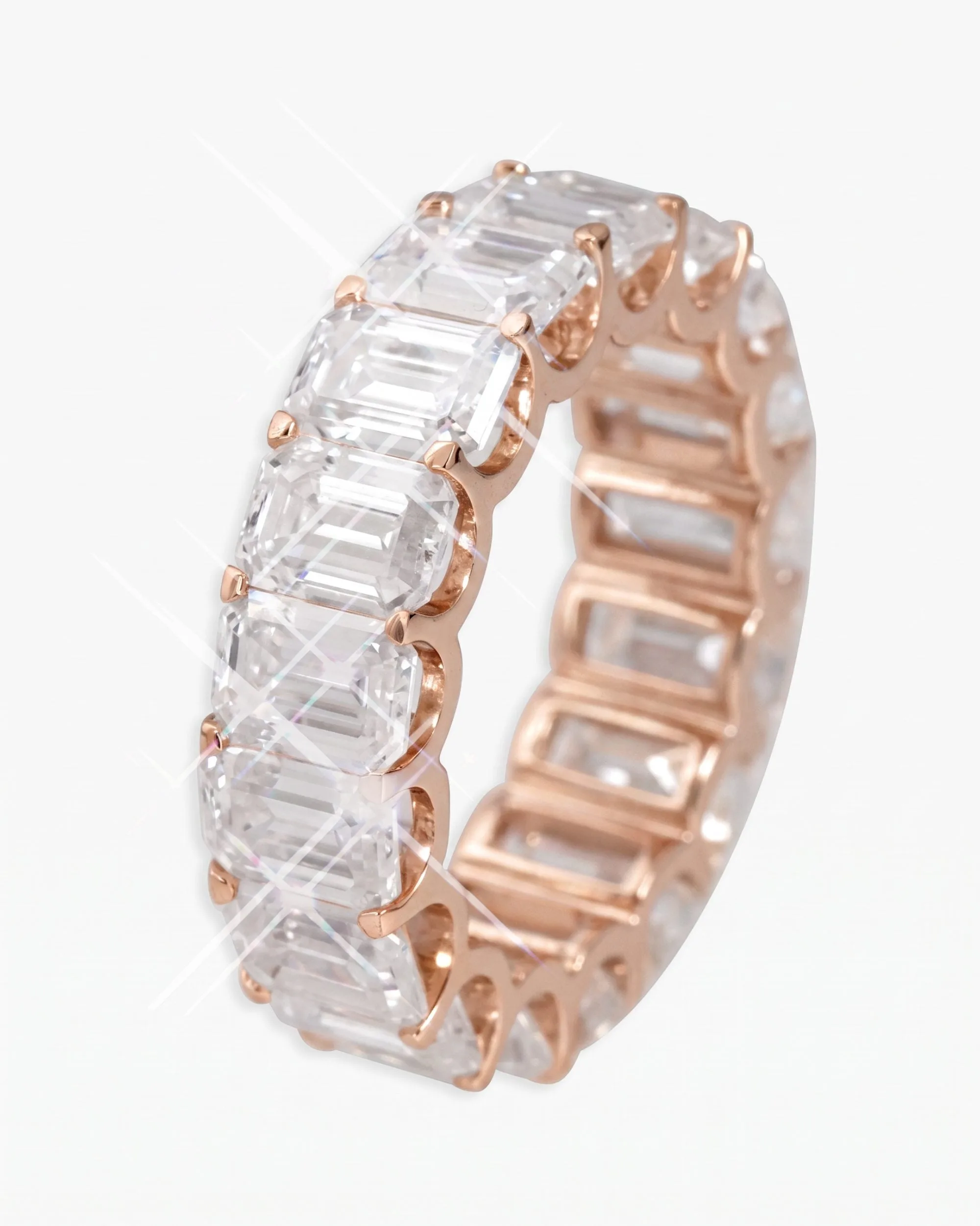 Moissanite Baguette Band Ring 14K Gold (view 10 of 18)