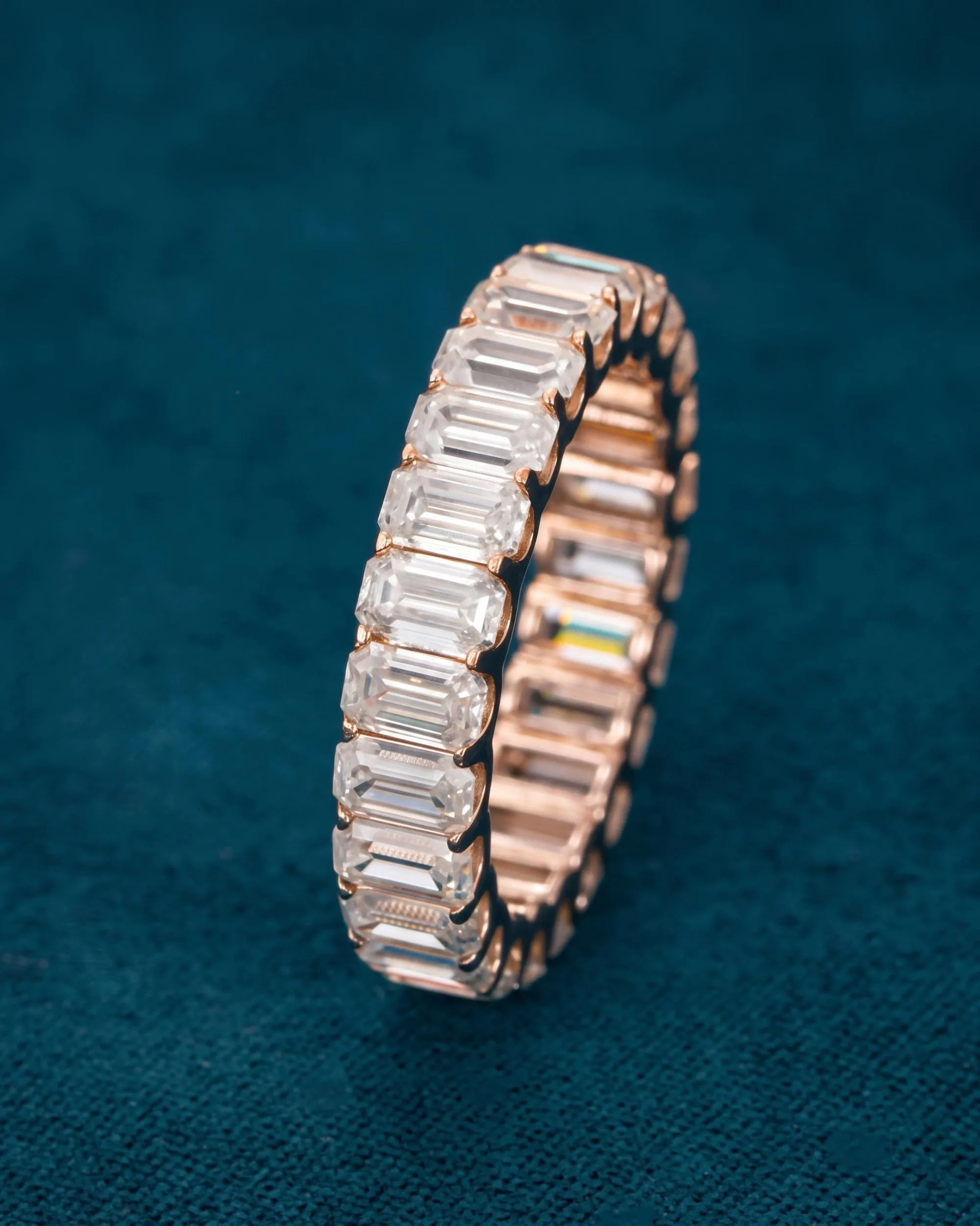 Moissanite Baguette Band Ring 14K Gold (view 12 of 18)