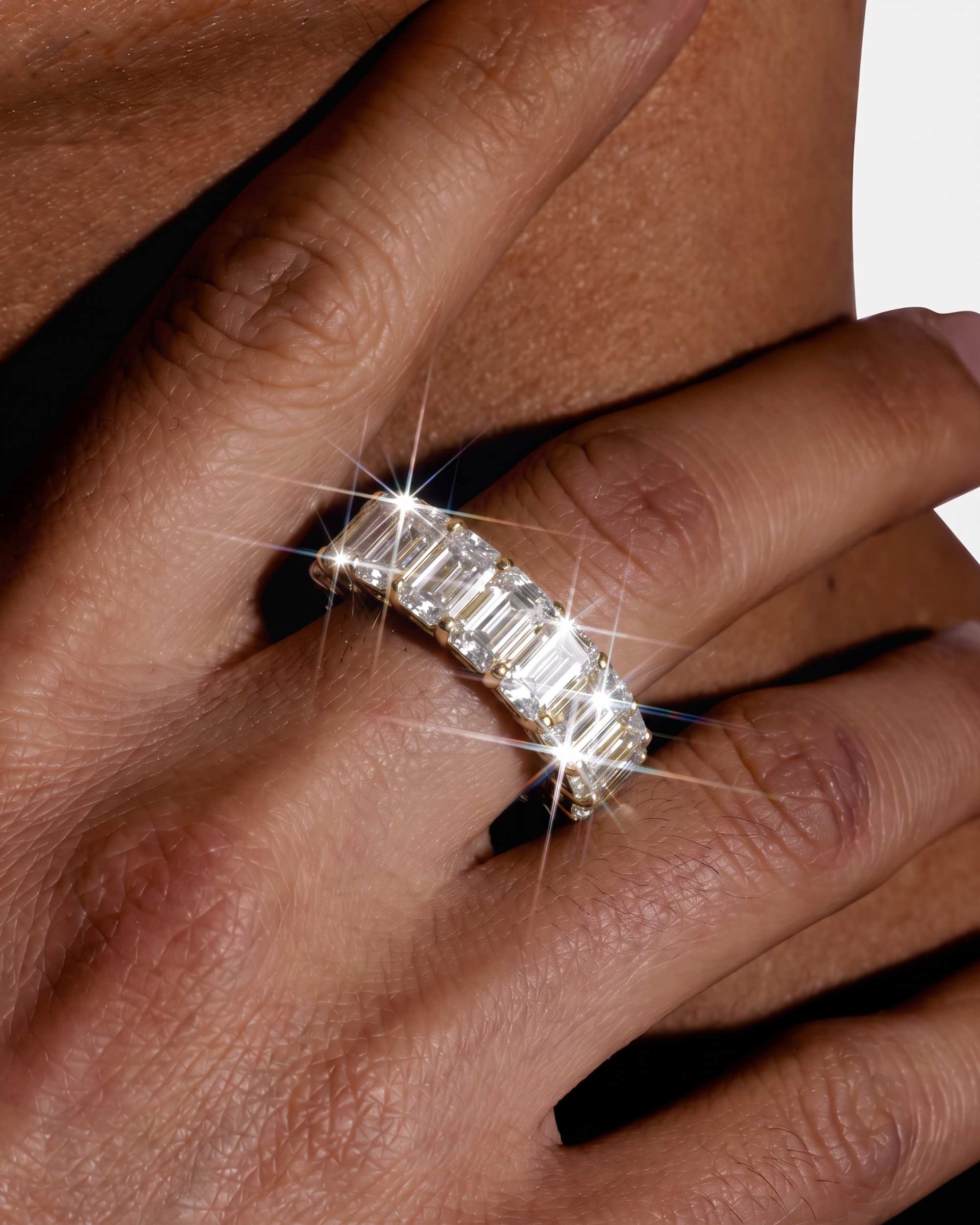 Moissanite Baguette Band Ring 14K Gold (view 14 of 18)