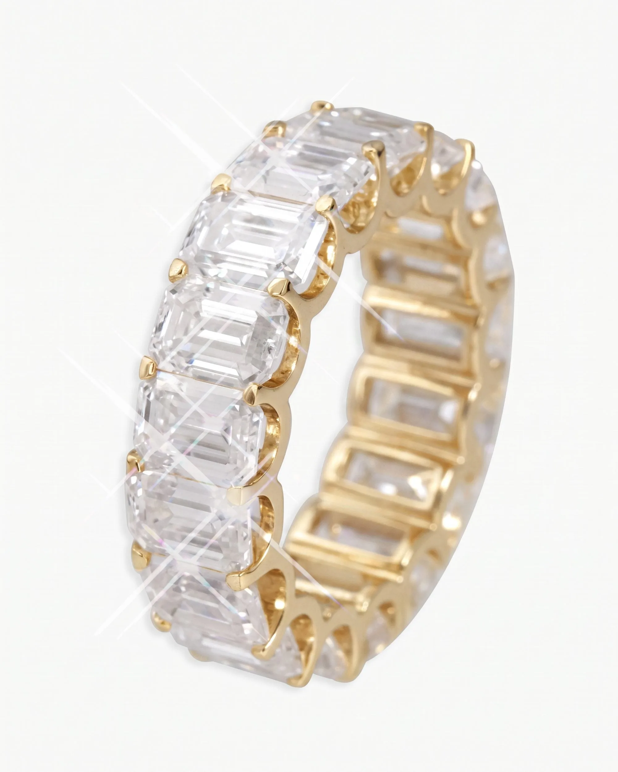 Moissanite Baguette Band Ring 14K Gold (view 16 of 18)