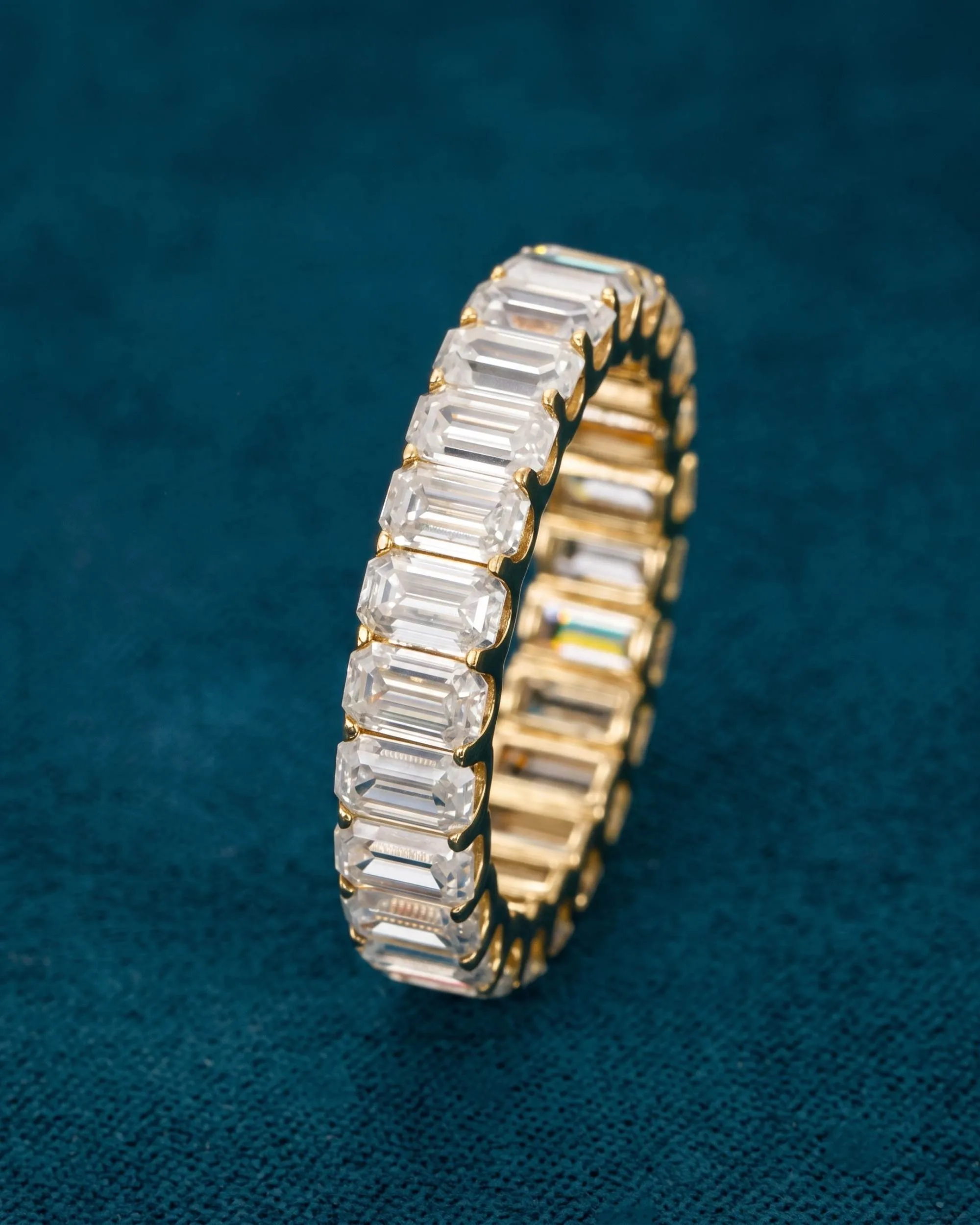 Moissanite Baguette Band Ring 14K Gold (view 18 of 18)
