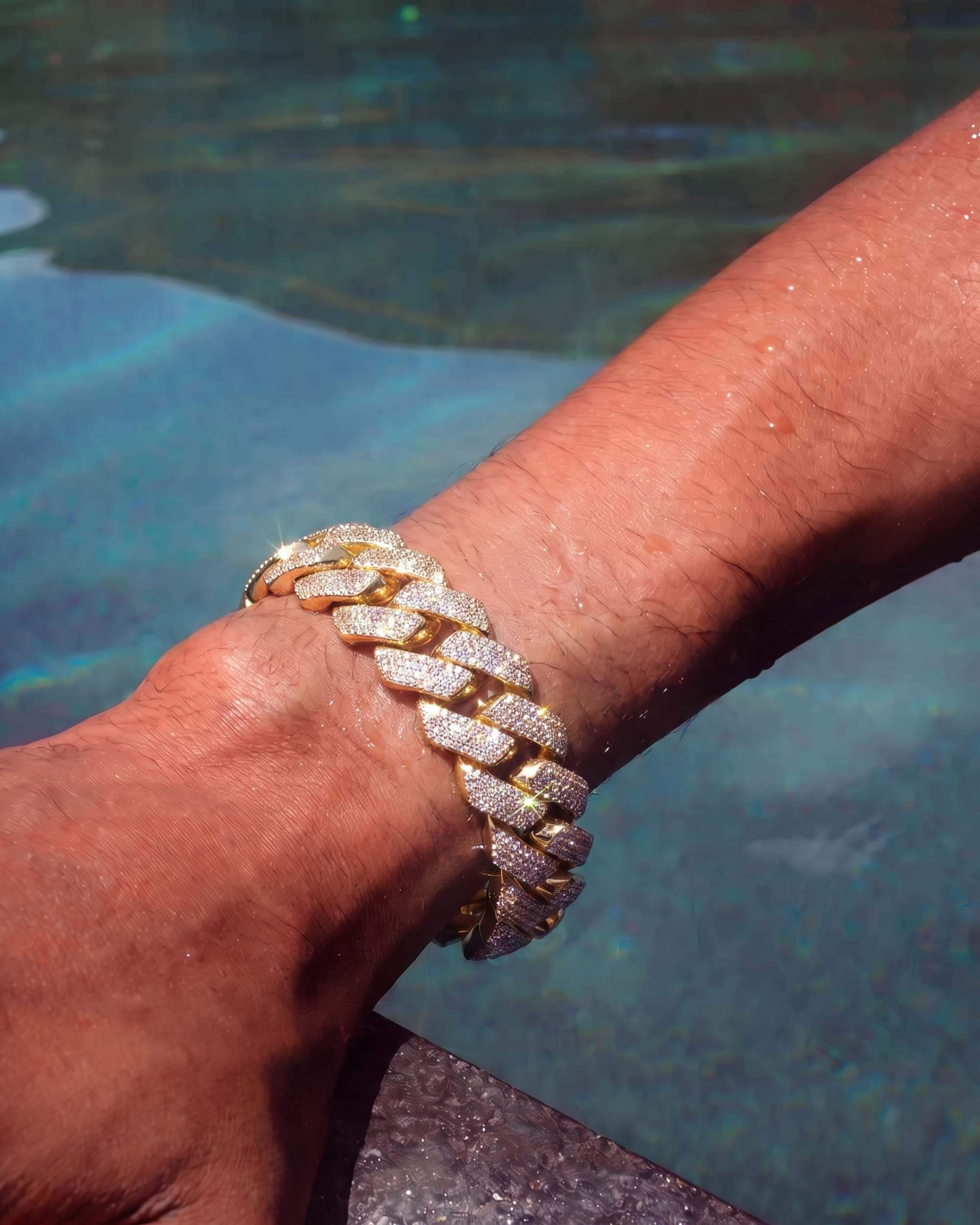 Moissanite Cuban Link Bracelet 14K Gold (ALL SIZES) (view 43 of 44)