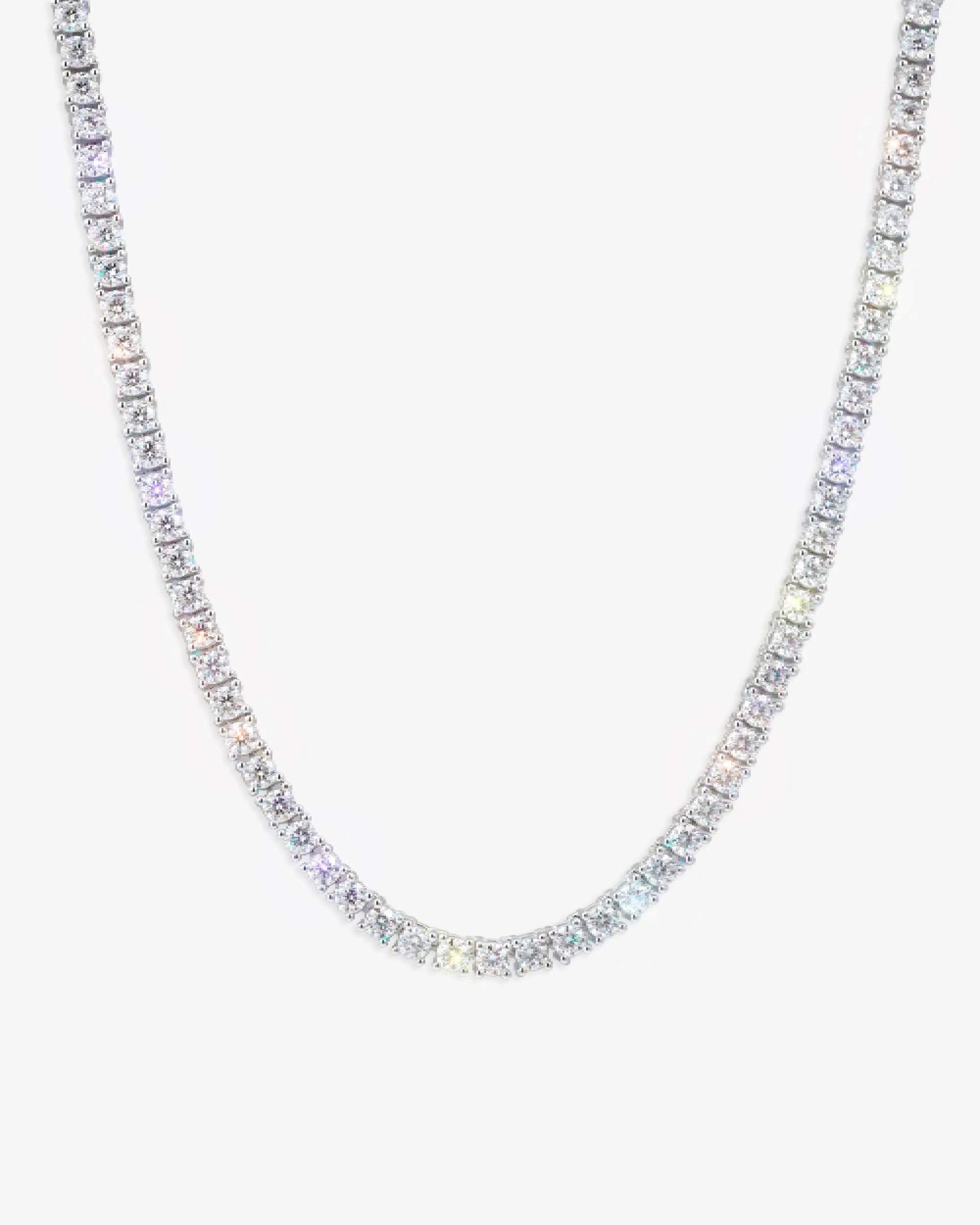 S925 Silver Moissanite Tennis Chain 14K Gold (ALL SIZES) (view 8 of 24)
