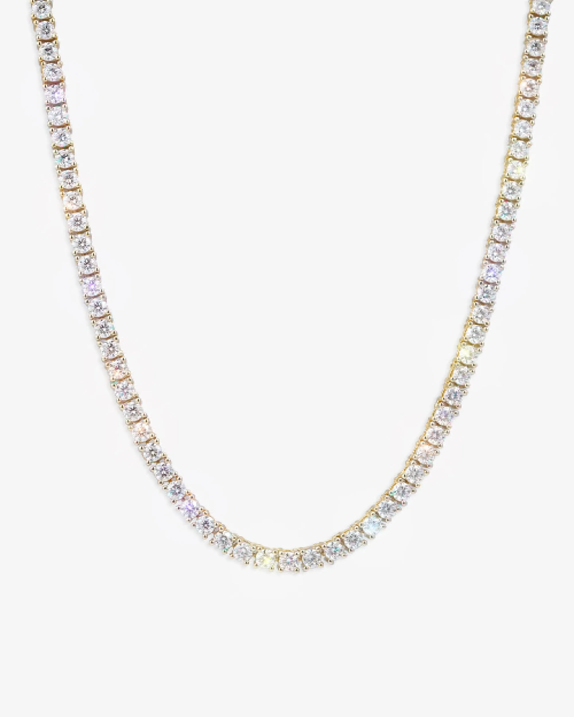 S925 Silver Moissanite Tennis Chain 14K Gold (ALL SIZES) (view 12 of 24)