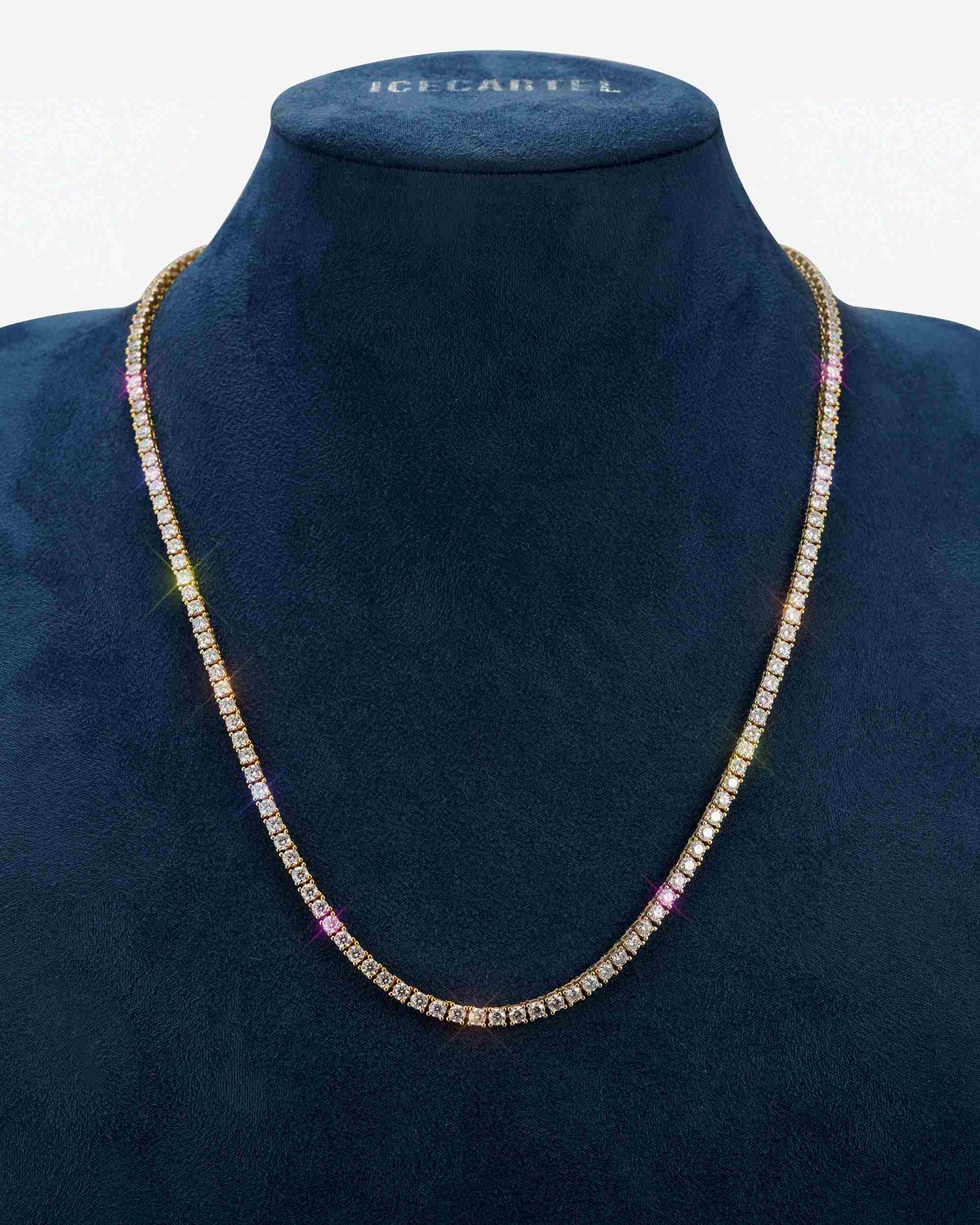 S925 Silver Moissanite Tennis Chain 14K Gold (ALL SIZES) (view 13 of 24)