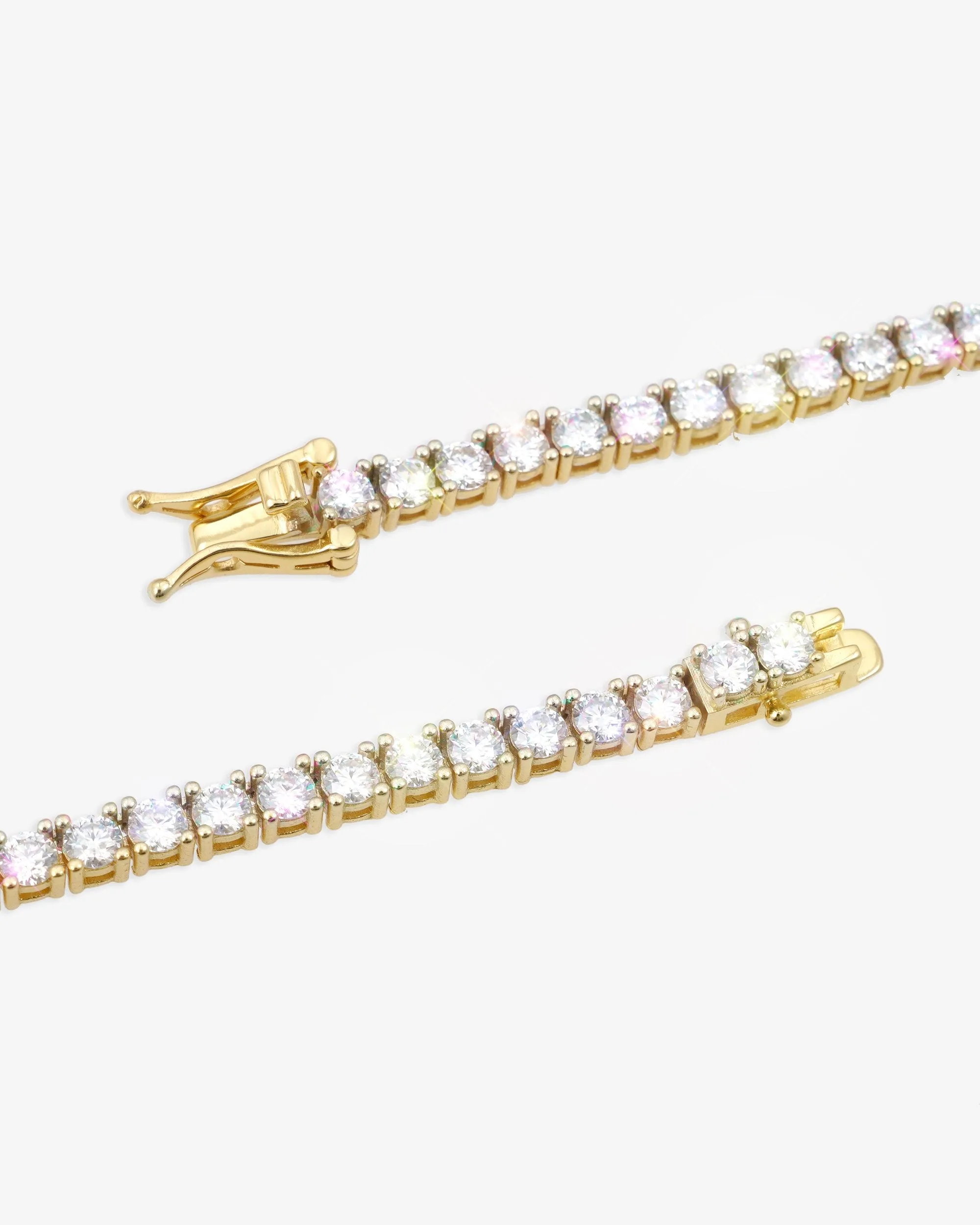 S925 Silver Moissanite Tennis Chain 14K Gold (ALL SIZES) (view 14 of 24)