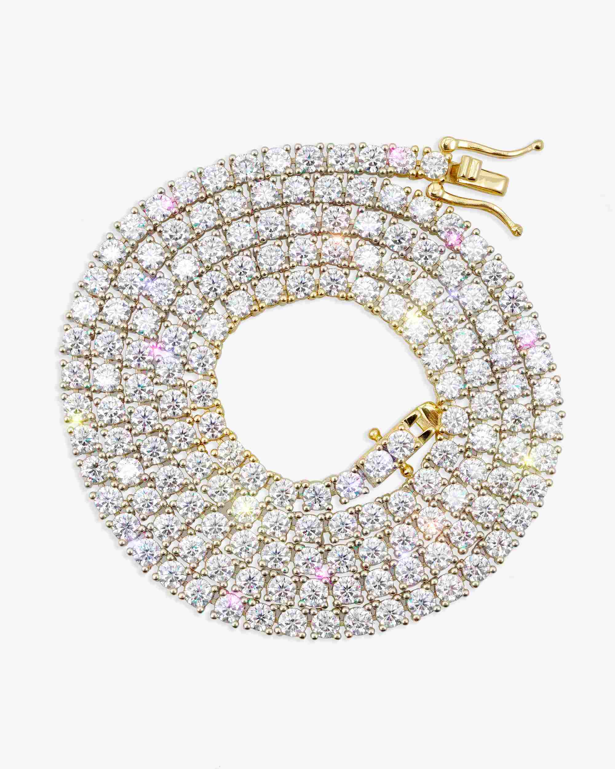 S925 Silver Moissanite Tennis Chain 14K Gold (ALL SIZES) (view 15 of 24)