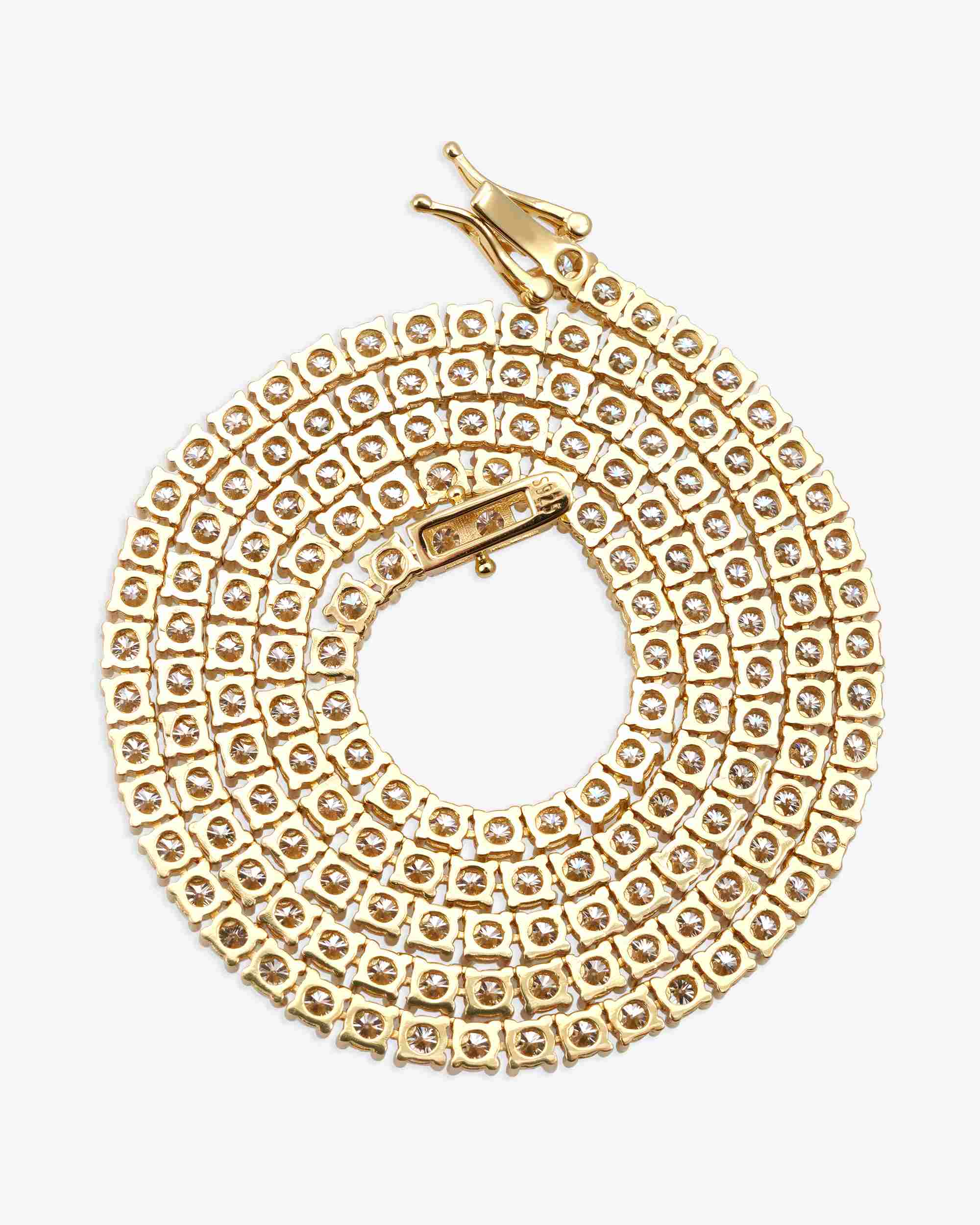 S925 Silver Moissanite Tennis Chain 14K Gold (ALL SIZES) (view 16 of 24)
