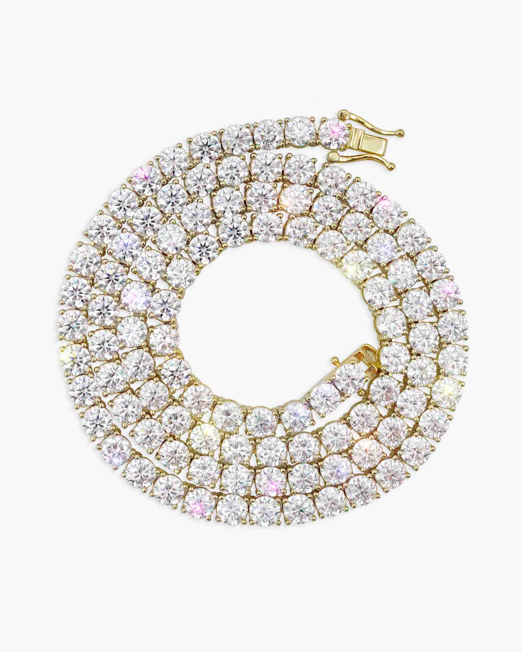 S925 Silver Moissanite Tennis Chain 14K Gold (ALL SIZES) (view 17 of 24)