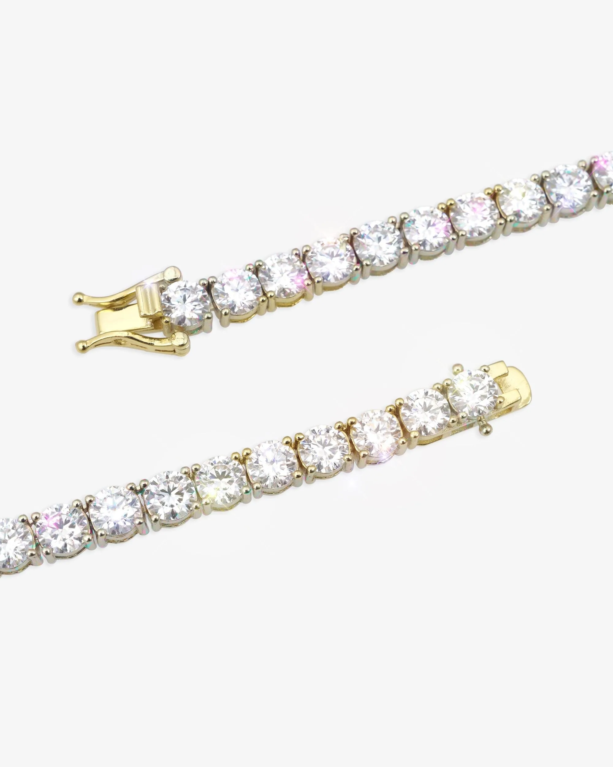S925 Silver Moissanite Tennis Chain 14K Gold (ALL SIZES) (view 19 of 24)