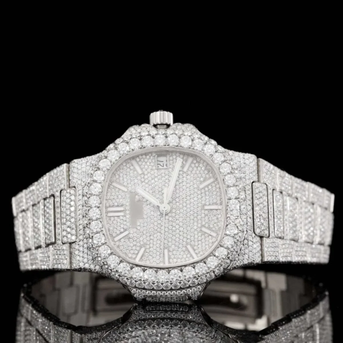 Sapphire Crystal Glass Automatic Moissanite Watch For Men (view 2 of 7)