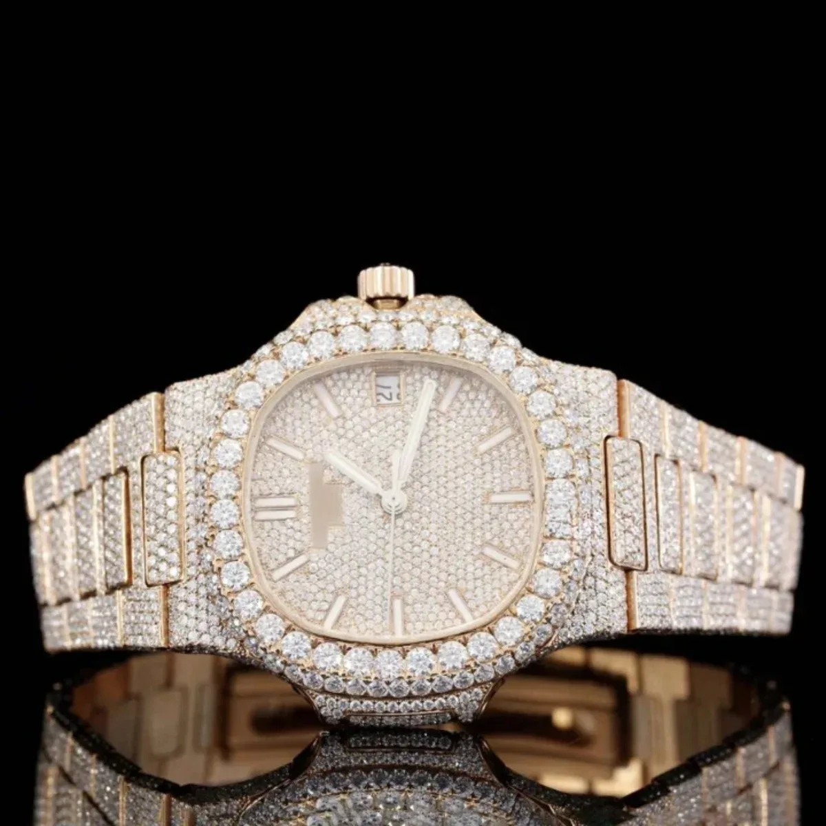 Sapphire Crystal Glass Automatic Moissanite Watch For Men (view 3 of 7)