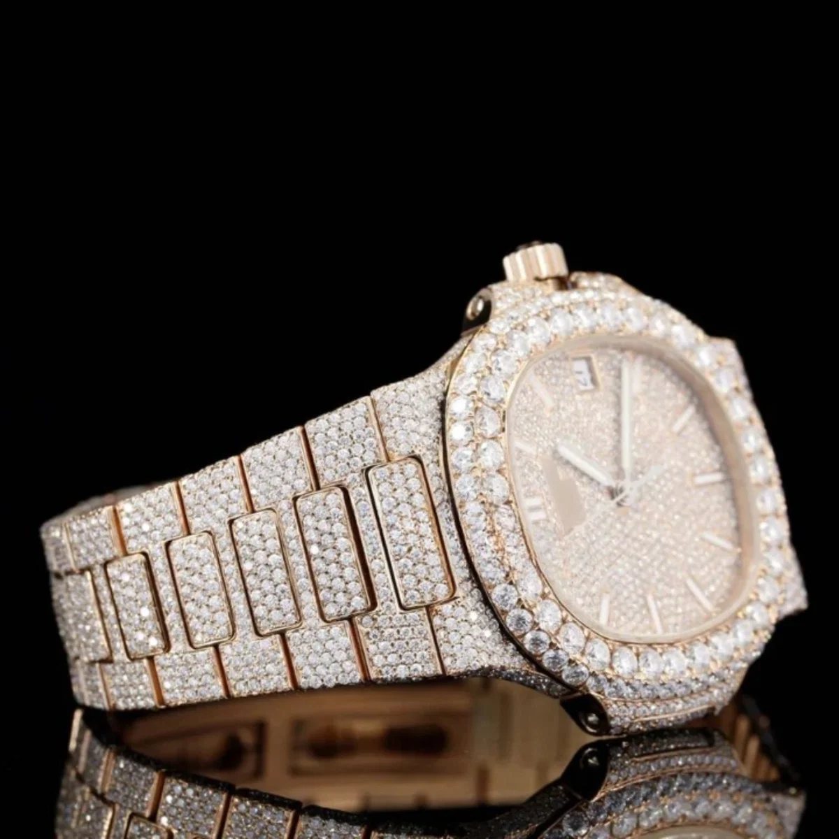 Sapphire Crystal Glass Automatic Moissanite Watch For Men (view 4 of 7)