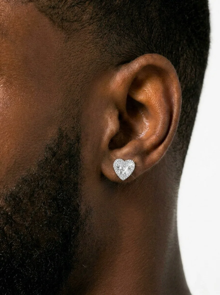Semi Marquise Moissanite Heart Earrings 14K Gold (view 2 of 4)