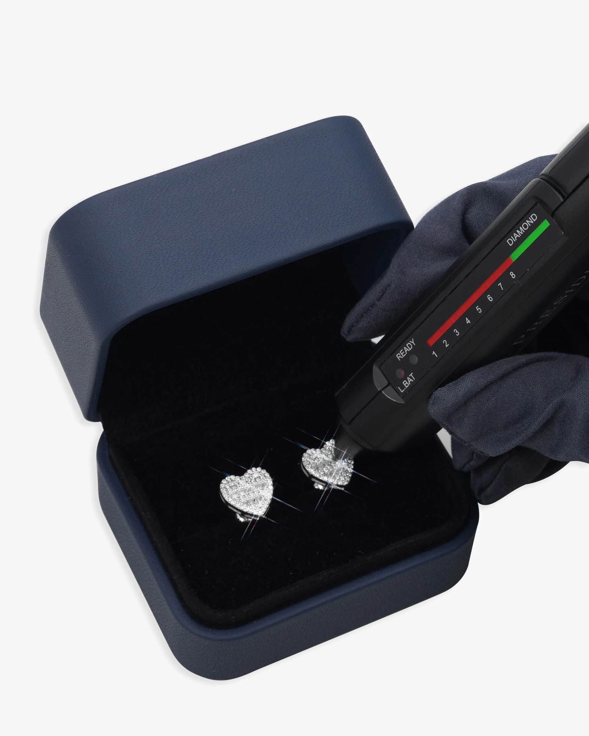 Semi Marquise Moissanite Heart Earrings 14K Gold (view 3 of 4)