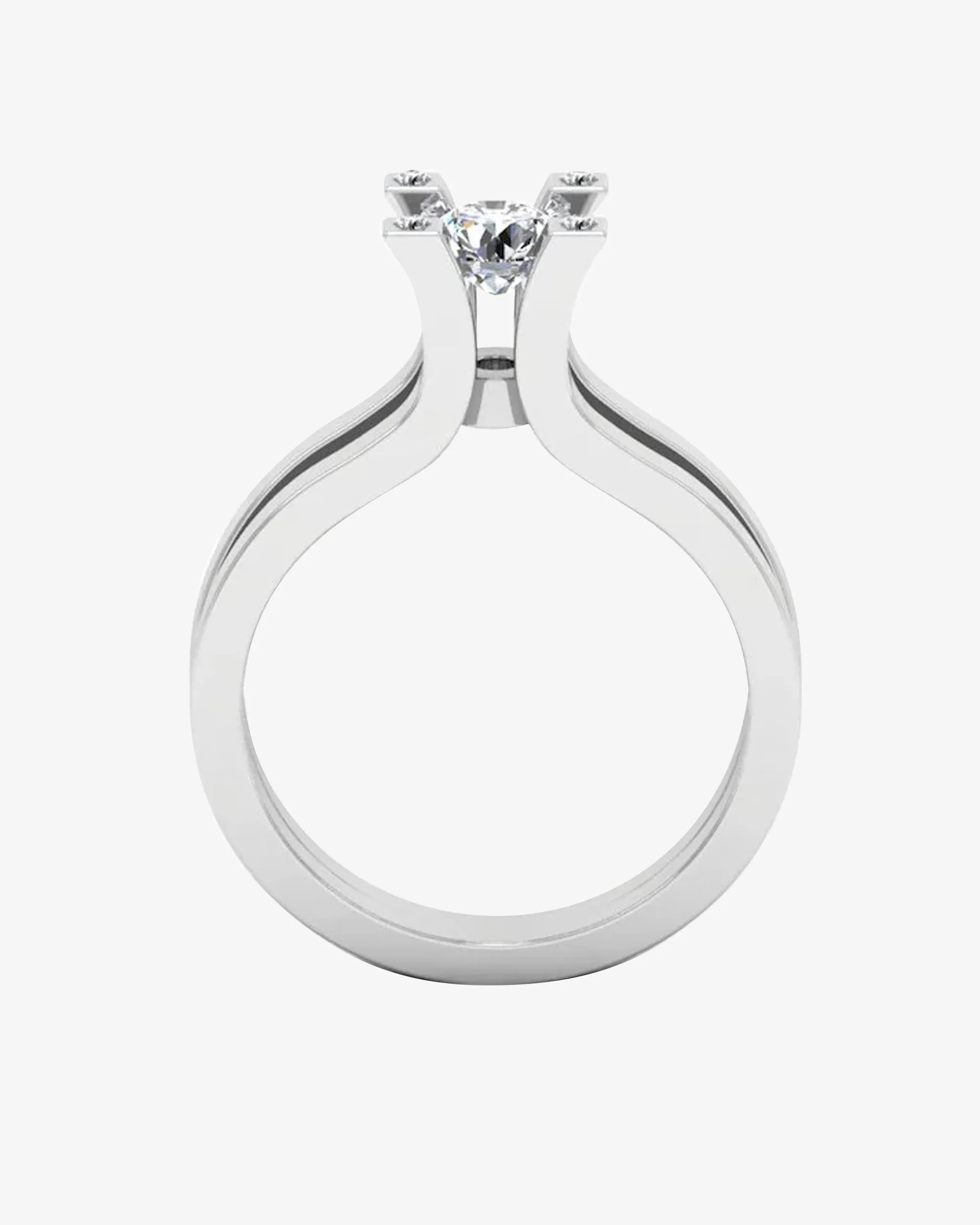 Simplistic Split Shank Moissanite Engagement Ring - in 14k gold (view 6 of 8)