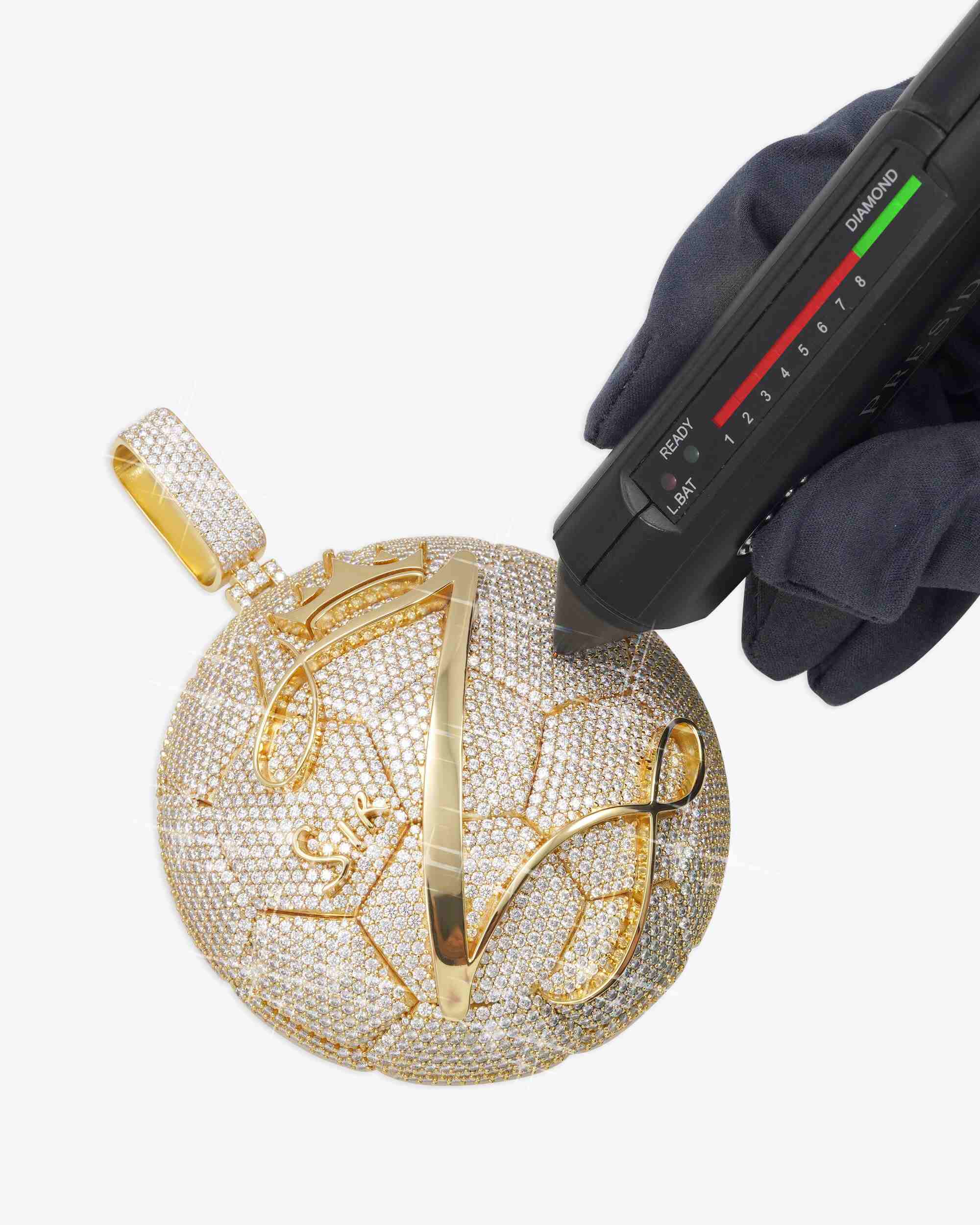 "SIR Z GOLDEN BALL" Custom Circle Pendant 14K Gold (view 3 of 3)