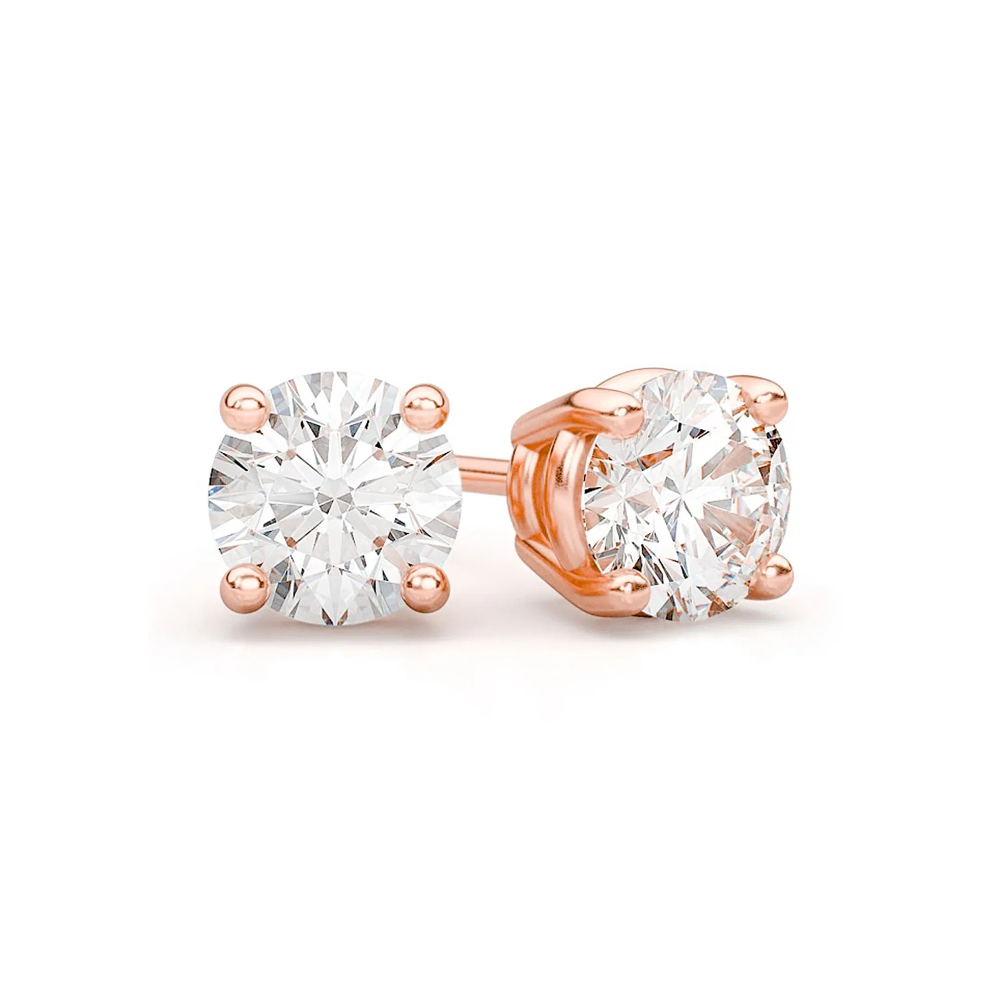 Solitaire Diamond Studs - earrings in yellow gold (view 16 of 21)