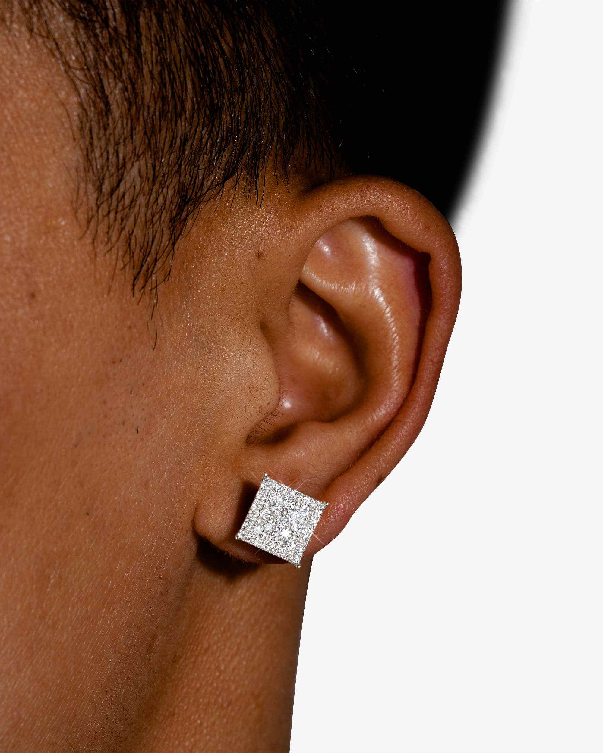 Square Pointer Moissanite Earrings 14K Gold (view 2 of 7)