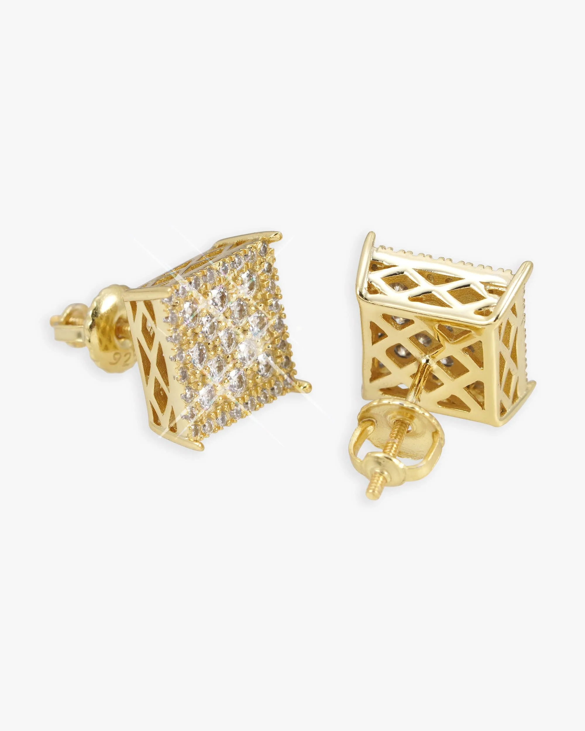 Square Pointer Moissanite Earrings 14K Gold (view 4 of 7)