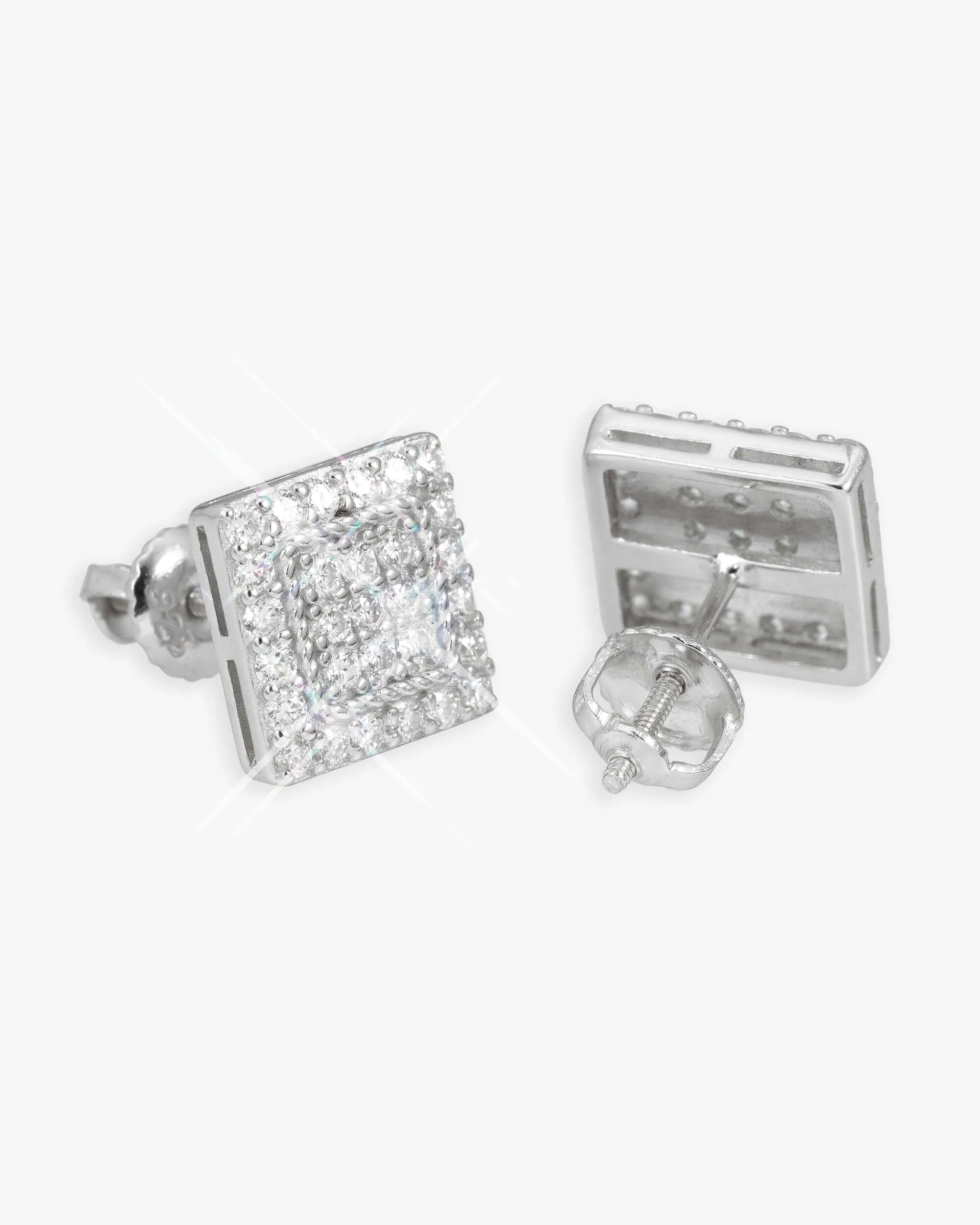 Square Wire Moissanite Earrings 14K Gold