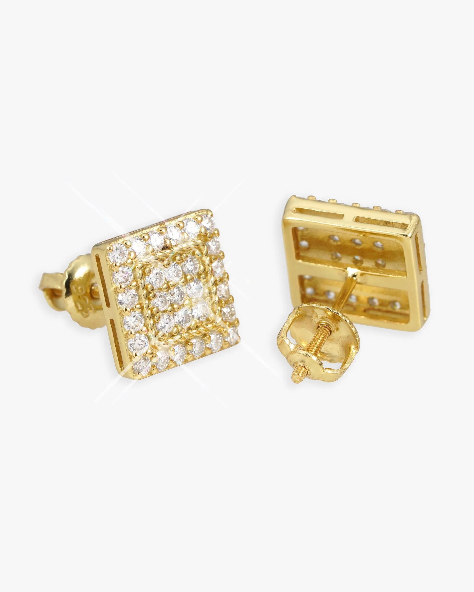 Square Wire Moissanite Earrings 14K Gold (view 2 of 9)
