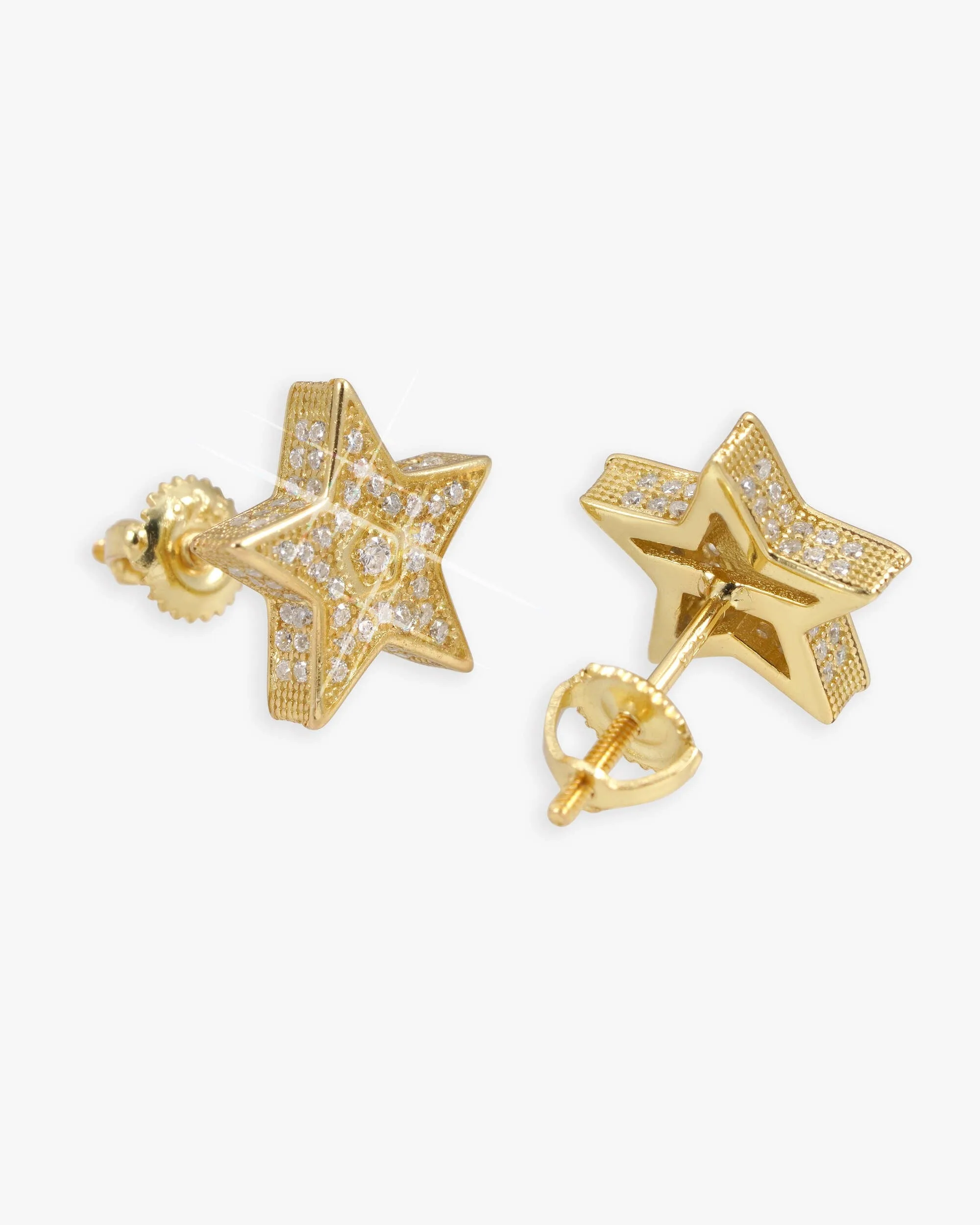 Star Moissanite Earrings 14K Gold (view 2 of 7)