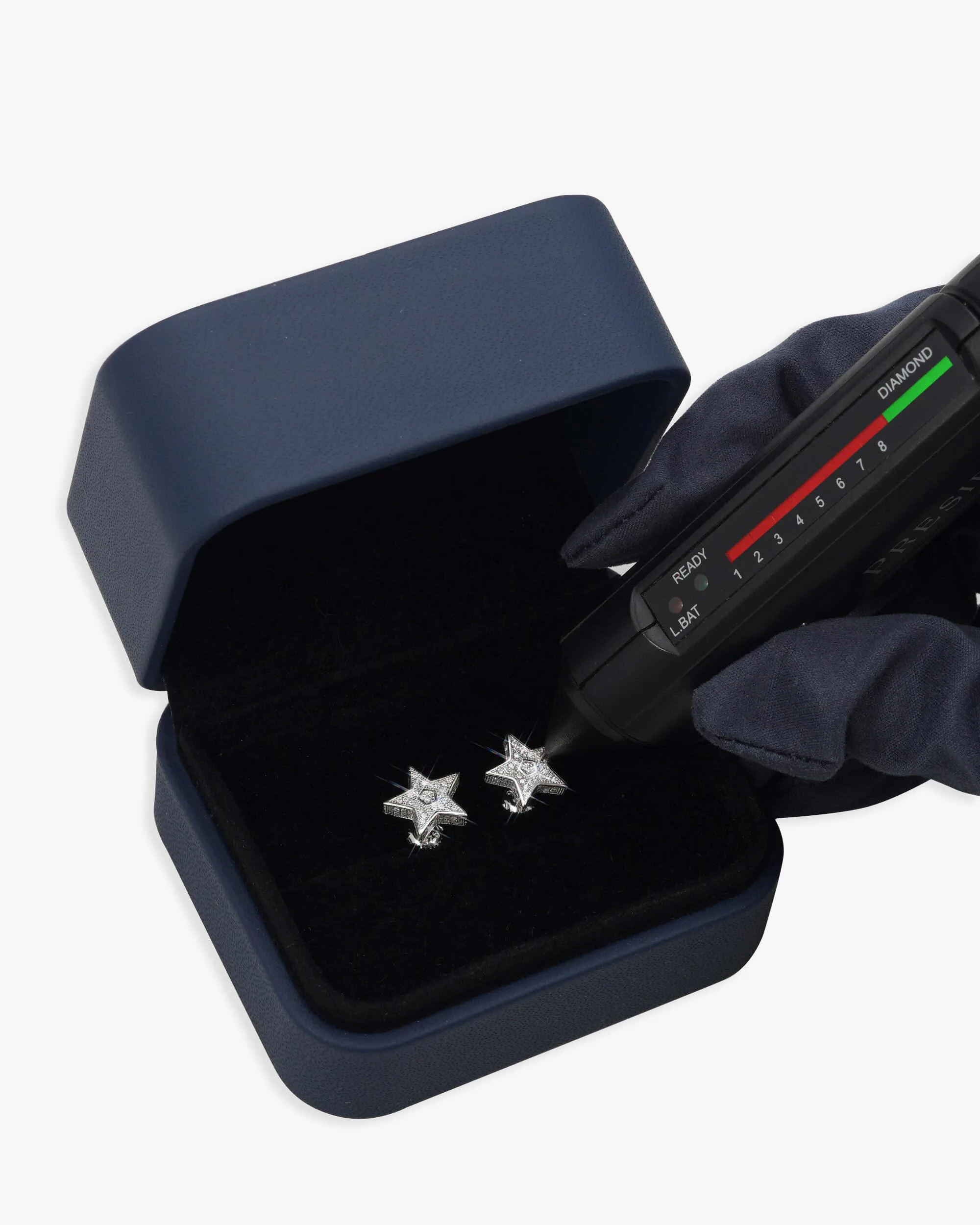 Star Moissanite Earrings 14K Gold (view 5 of 7)