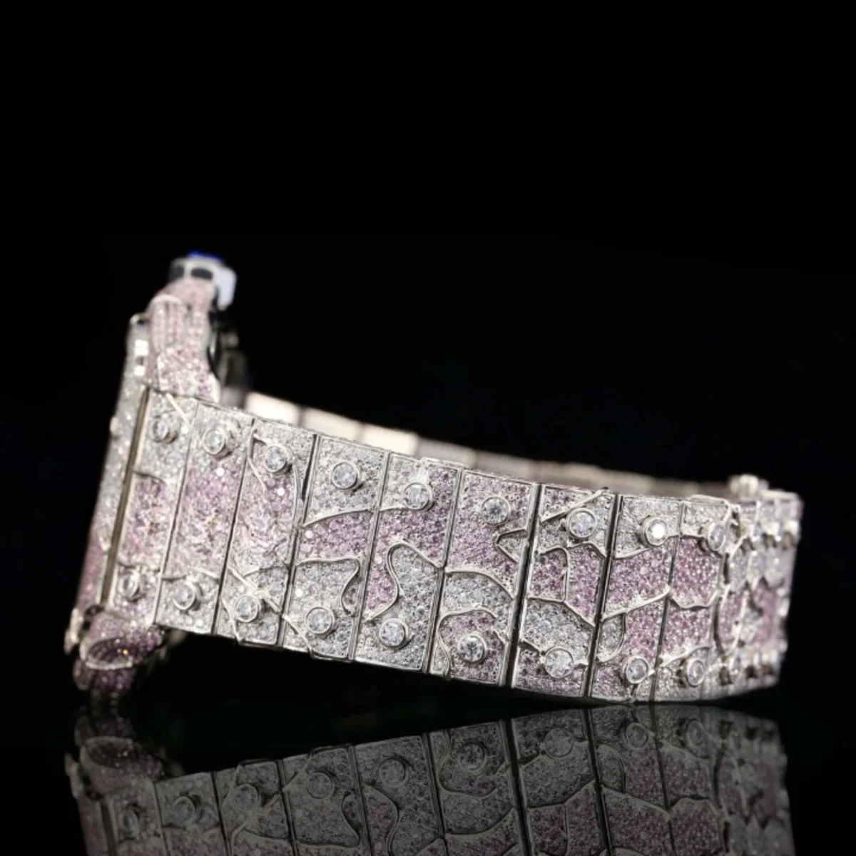 Stylish Double Color Moissanite Diamond Iced Out Watch For Men (view 3 of 4)