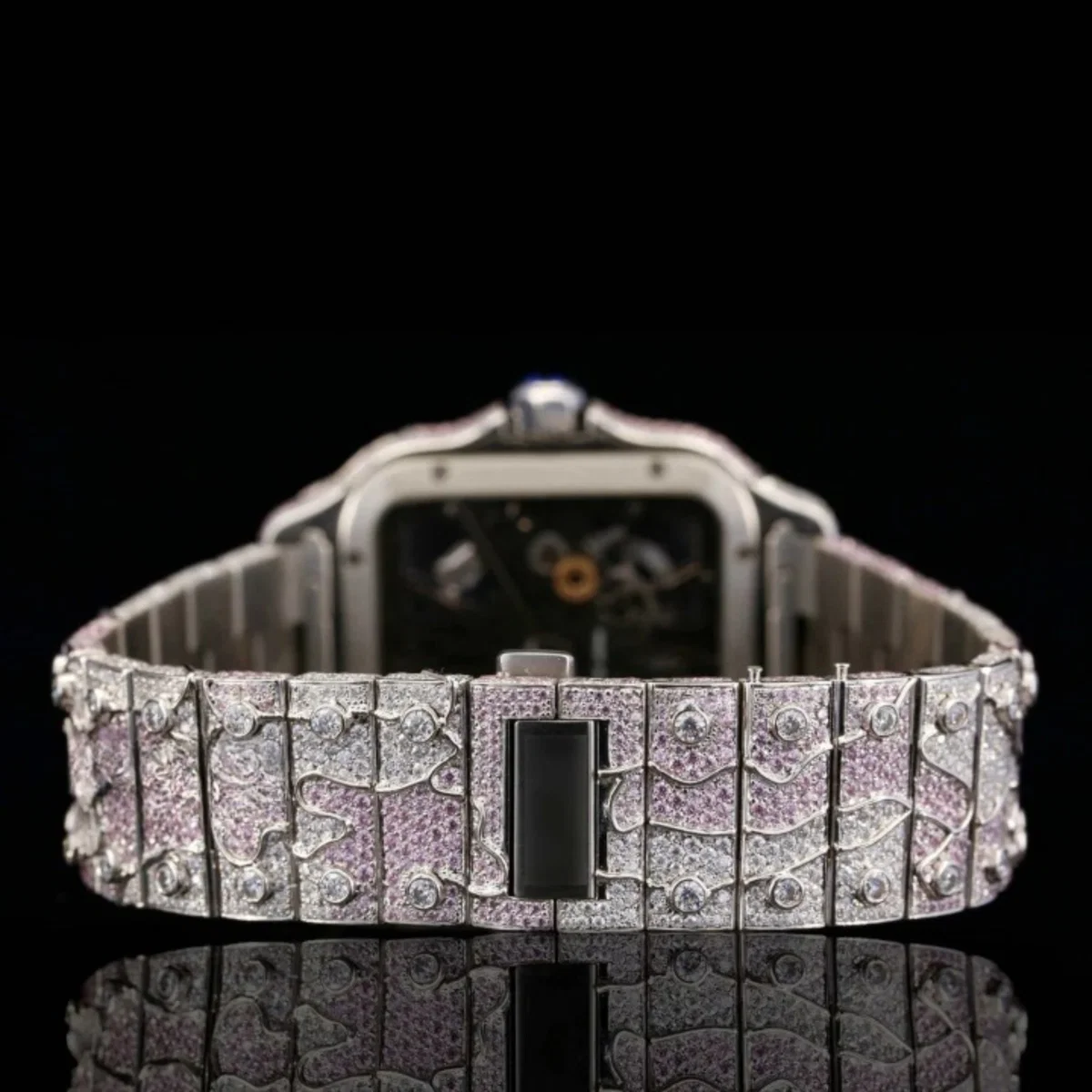 Stylish Double Color Moissanite Diamond Iced Out Watch For Men (view 4 of 4)
