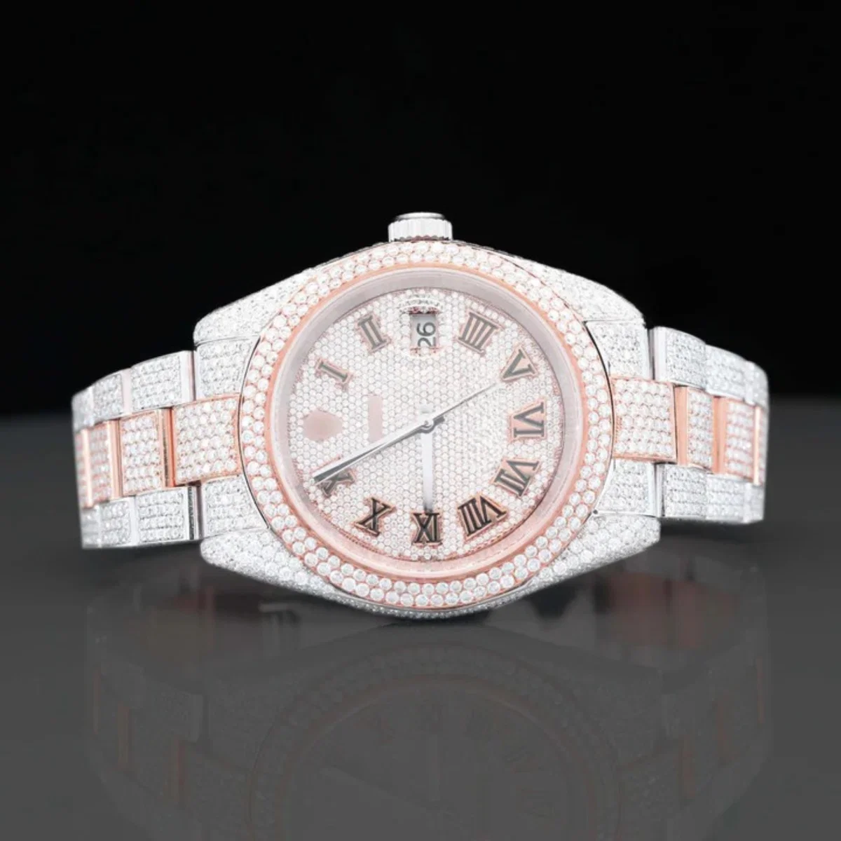 Stylish Full Body Iced Out Moissanite Watch For Men (view 2 of 7)