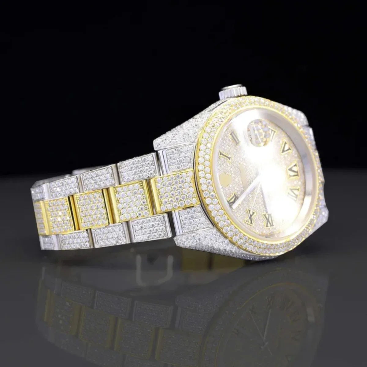 Stylish Full Body Iced Out Moissanite Watch For Men (view 3 of 7)