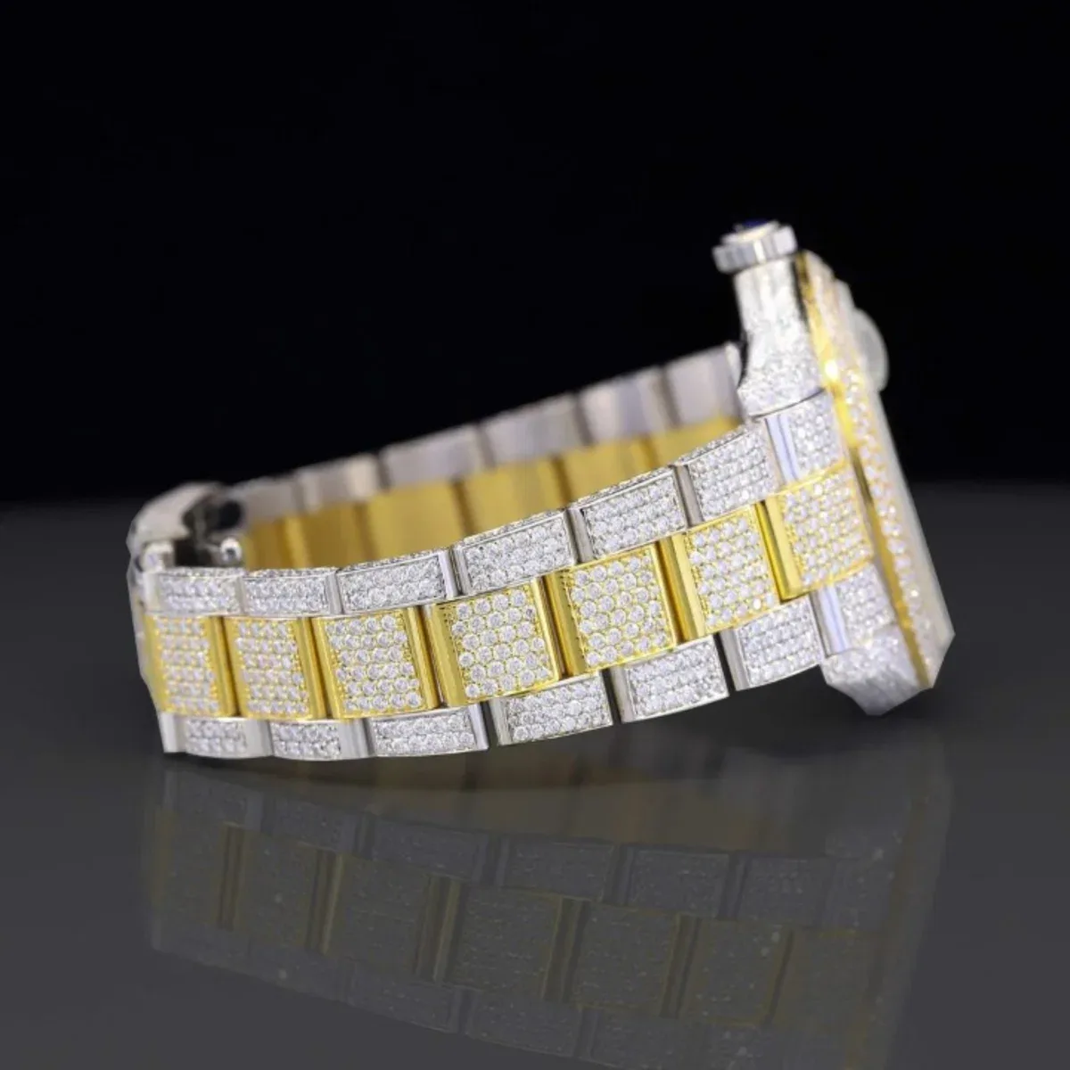 Stylish Full Body Iced Out Moissanite Watch For Men (view 5 of 7)